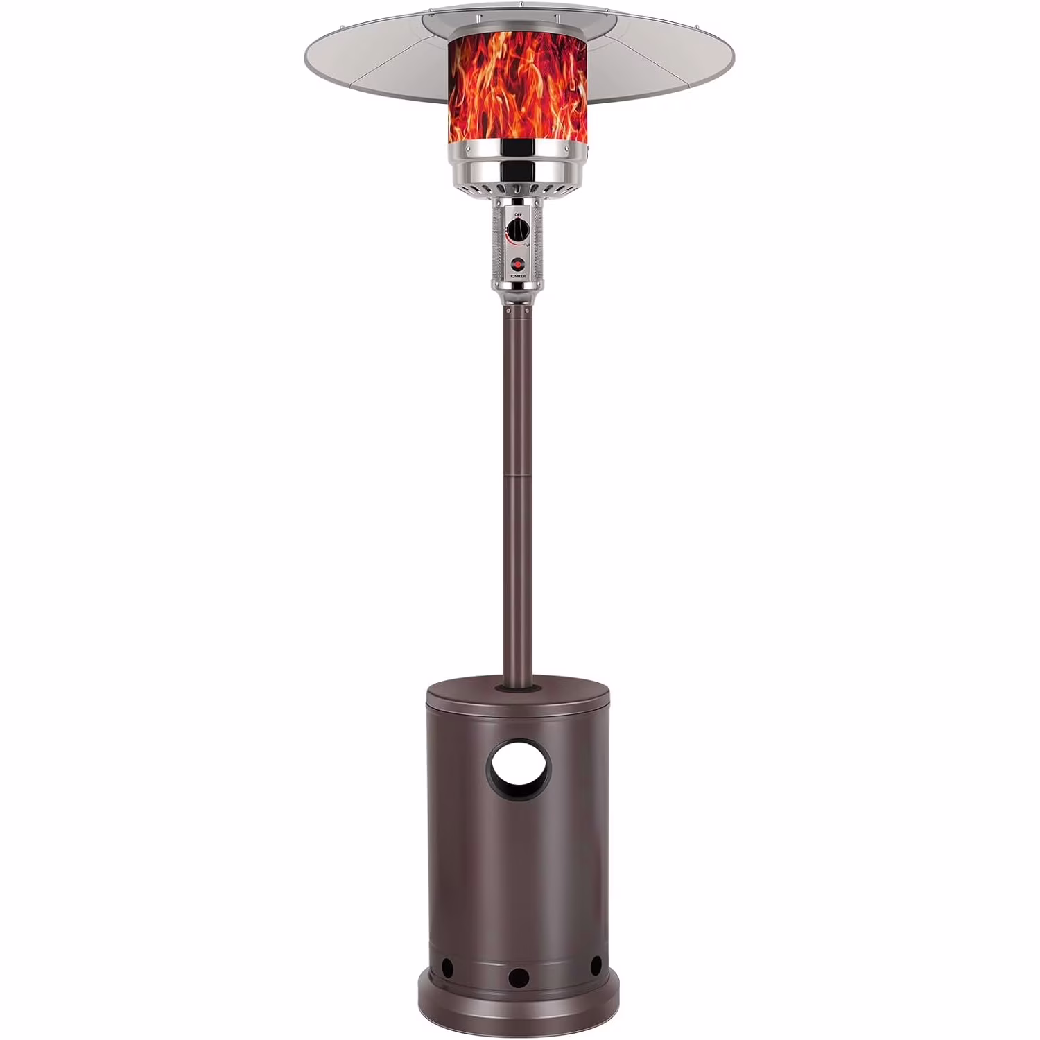 Blorly Propane Heater, 48,000 BTU Outdoor Heaters with Auto-off Safety Protection, Double-Layer Stainless Steel with Wheels