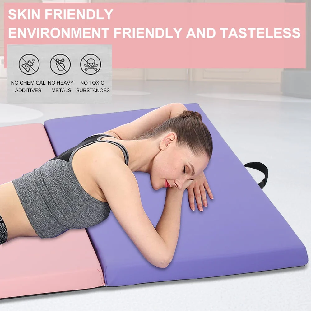 Dkelincs Folding Gymnastics Mats with Handle 6'x4'x2