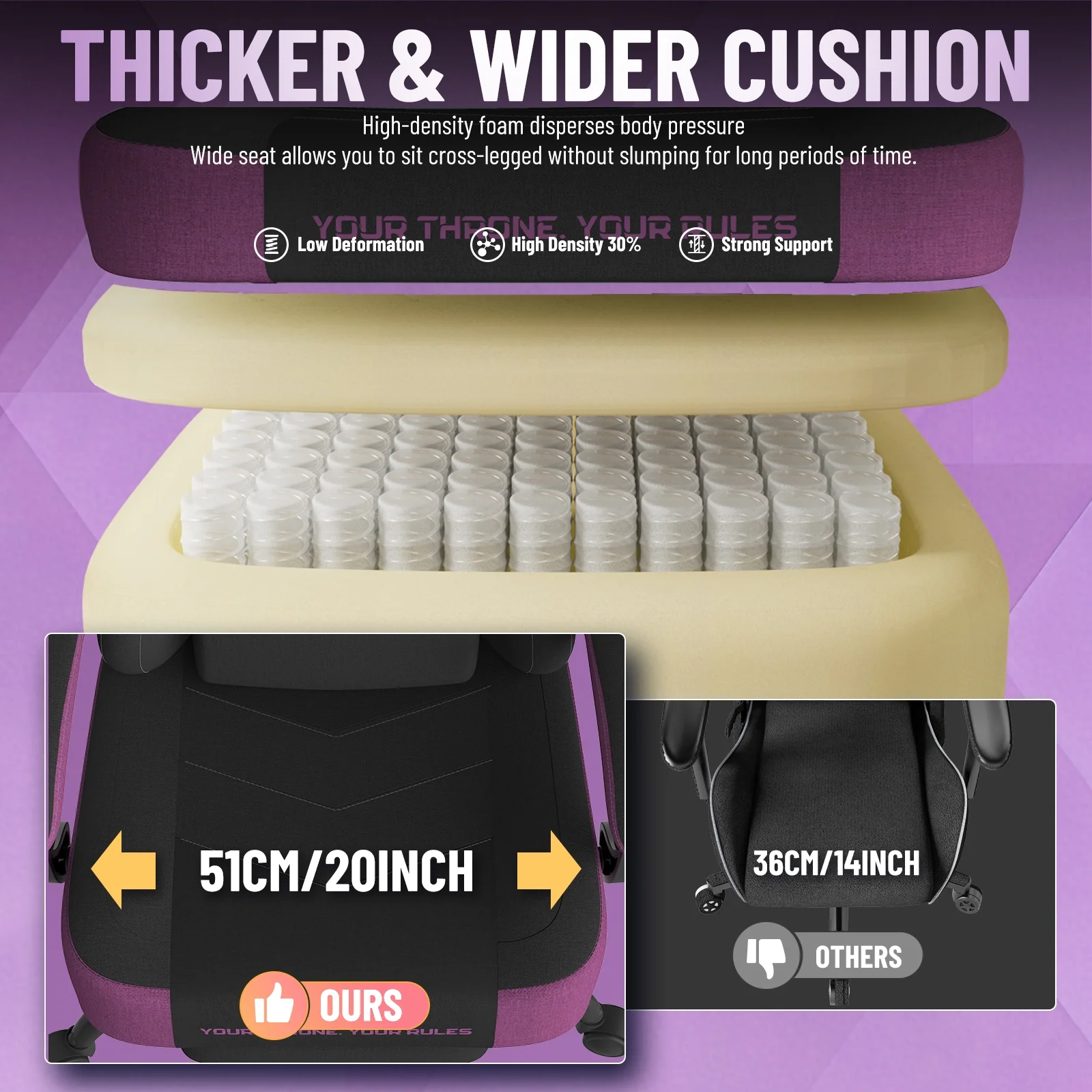 SOONTRANS Gaming Chair for Adults, Ergonomic Linen Fabric Computer Chair with Massage Lumbar Pillow, Gamer Game Chair with Adjustable Headrest, Comfortable Office Chair for Home, White