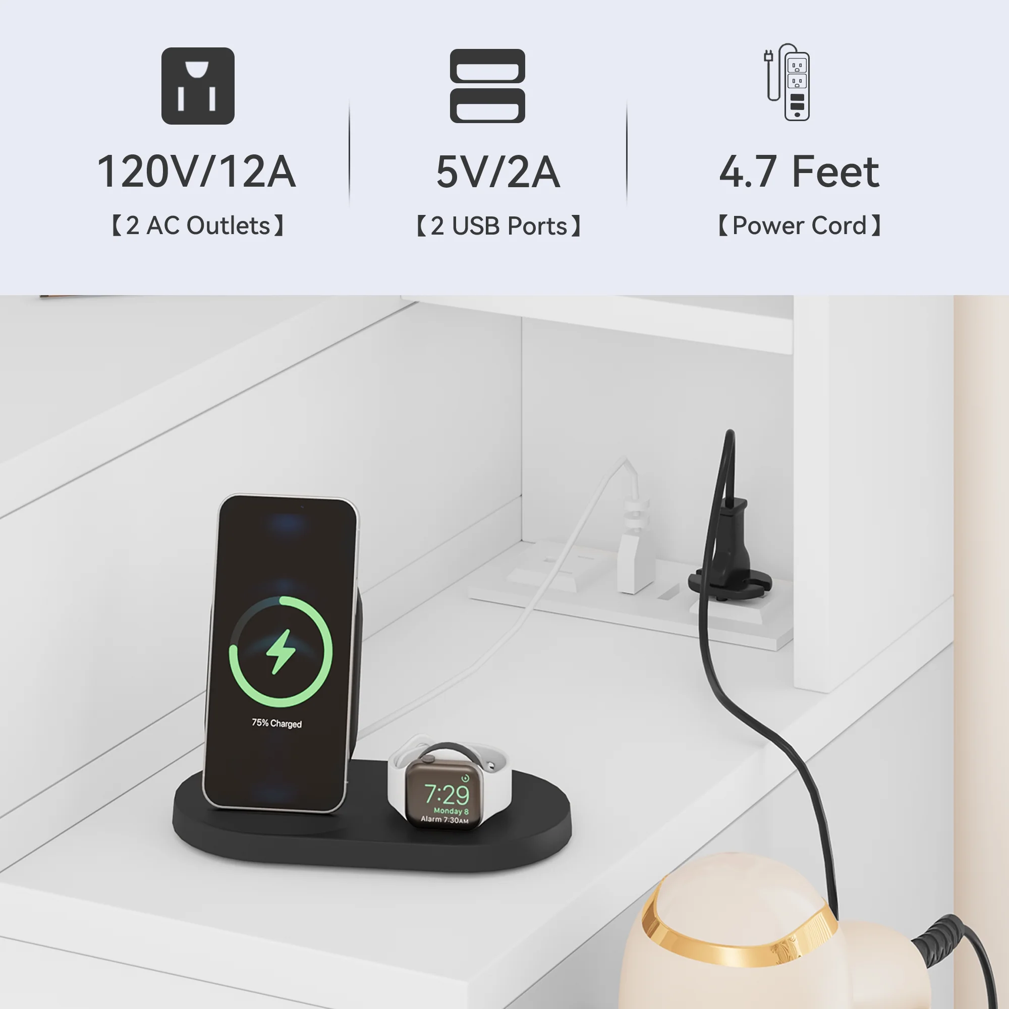 Dextrus Elegant Makeup Vanity Set with Lighted Mirror and Drawers, White Makeup Desk,Dressing Table for Girls