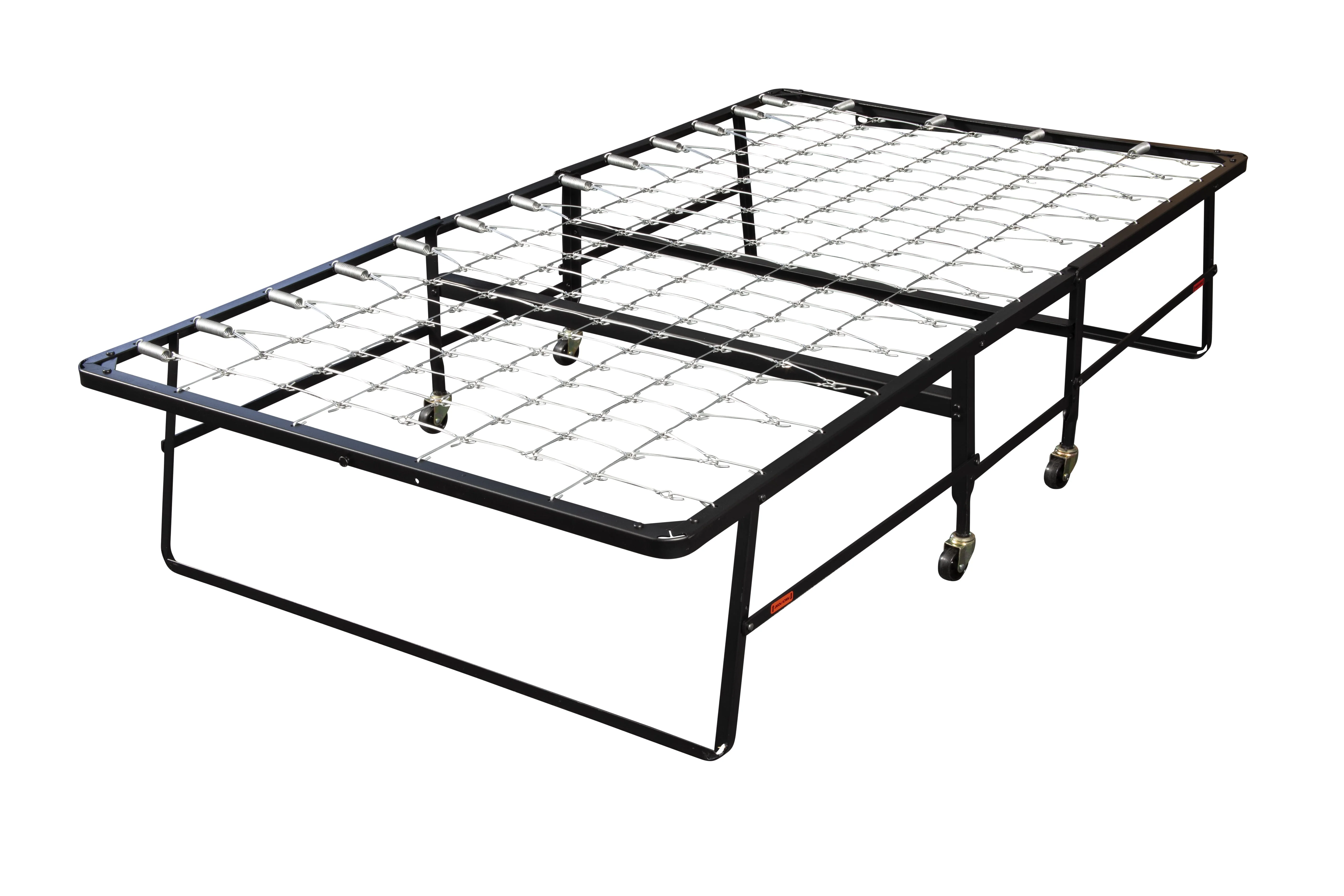 Hollywood Bed Frame Rollaway Bed Spring Mattress, Foldable with Wheels, Twin