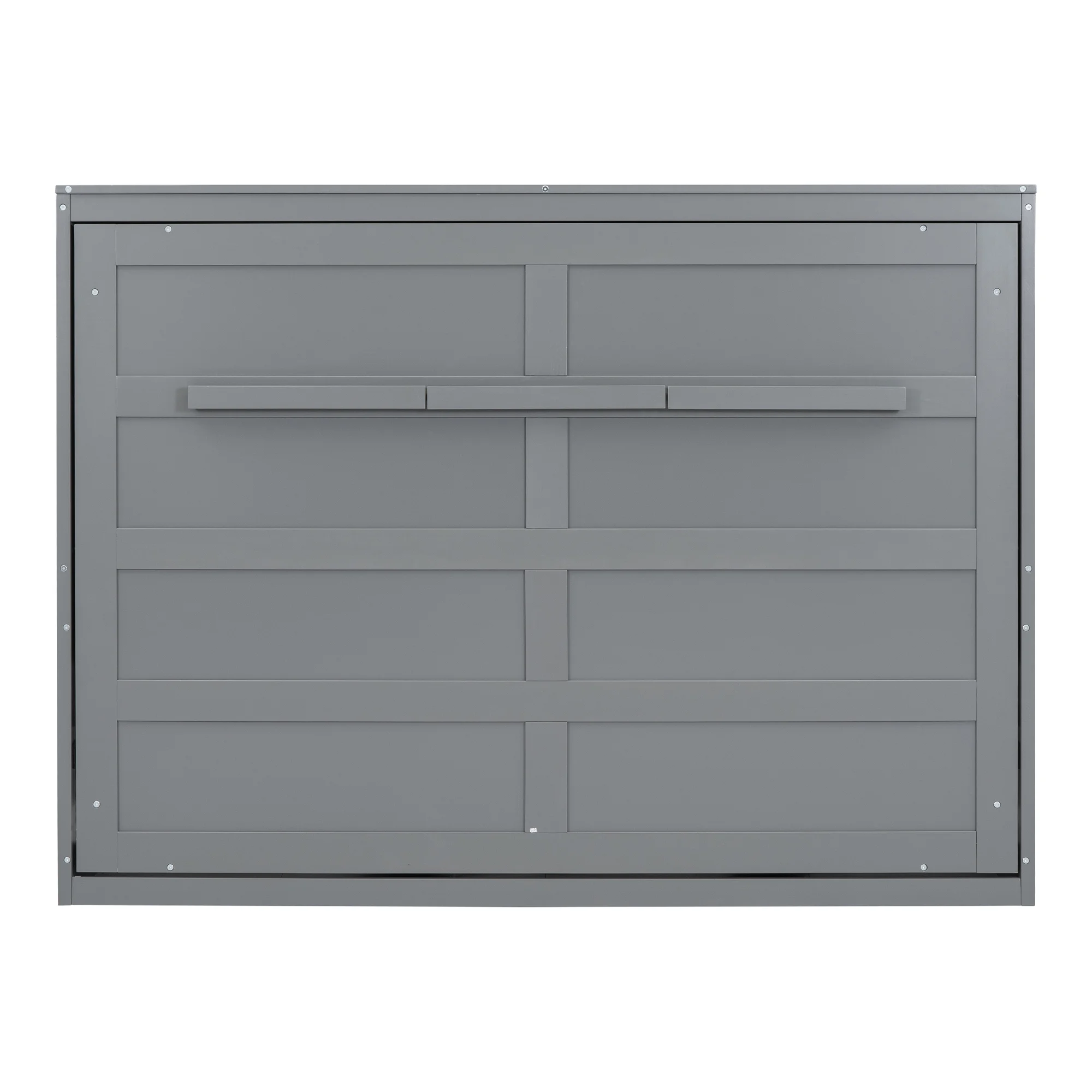 Harper & Bright Designs Full Size Murphy Bed Space-Saving Foldable Wooden Wall Bed with a Shelf for Guest Room Home Office, Gray