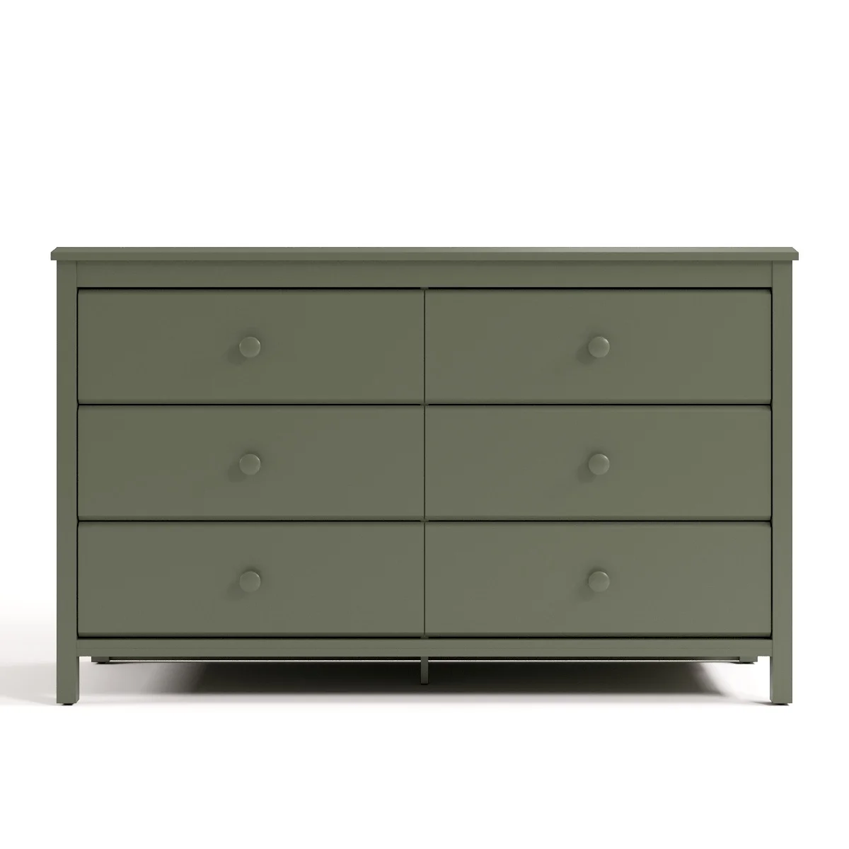 Storkcraft Alpine 6 Drawer Nursery Double Dresser, Olive