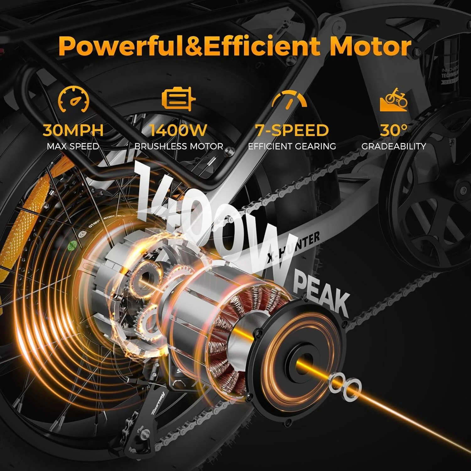 Jasion X-Hunter Electric Bike for Adults, 750W Motor Electric Bicycle with 48V 13AH Removable Battery, 20