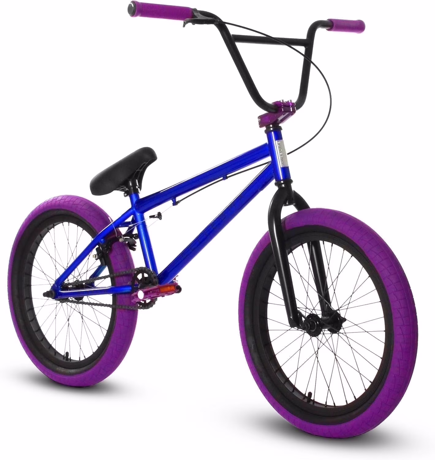 Elite BMX Bicycle 20�� Freestyle Bike - Stealth Blue Purple Ideal for Ages 7 to 18 Years