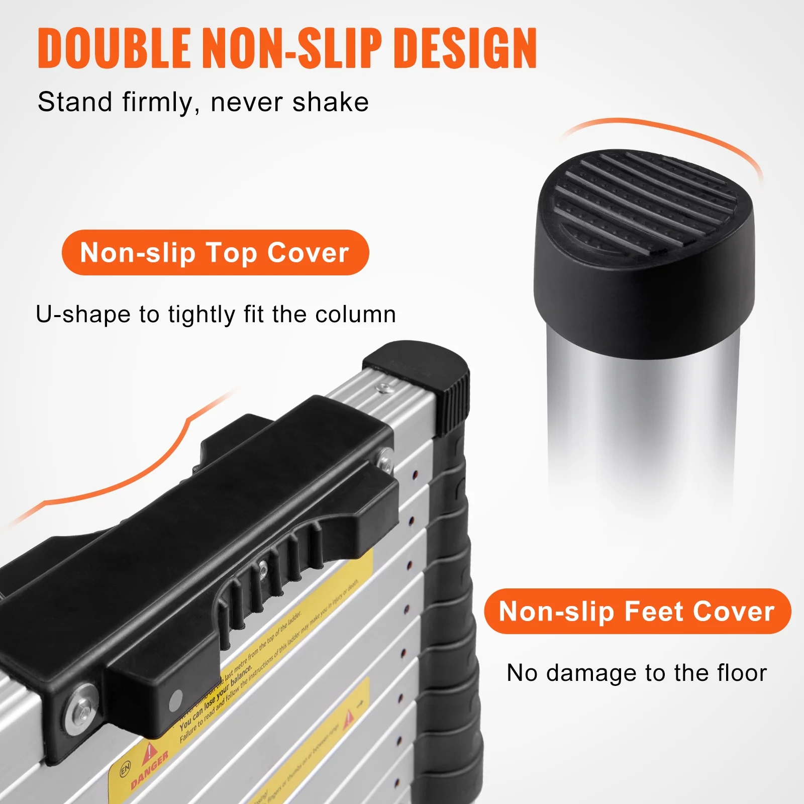 BENTISM 12.5 FT Telescoping Ladder, Aluminum Collapsible Ladder with One-Button Retraction,375 LB Capacity,ANSI Certified | Portable for Home, RV, Loft Use