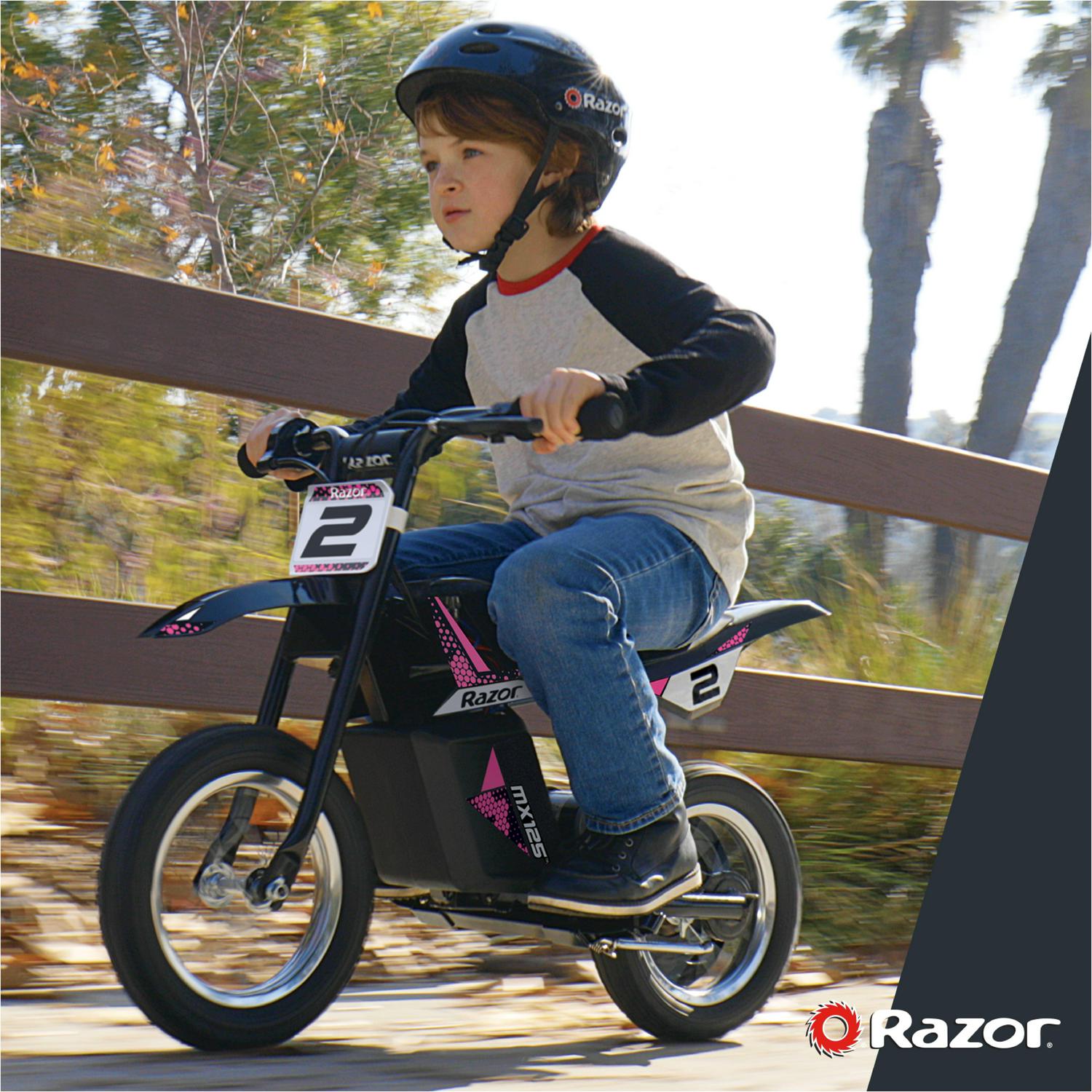 Razor Dirt Rocket MX125 Electric-Powered Dirt Bike - Black with Decal Included. for Child 5+