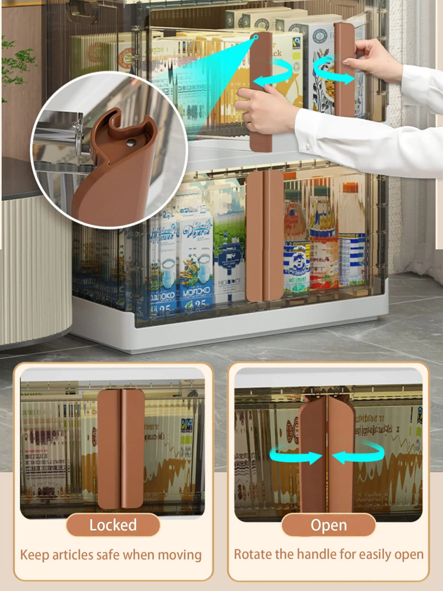 Closet Organizers and Storage, Folding Storage Box, Collapsible Totes , 4 Packs 8.4 Gal Clear Storage Bins, Stackable Storage Container, Shelves Organizer for Home