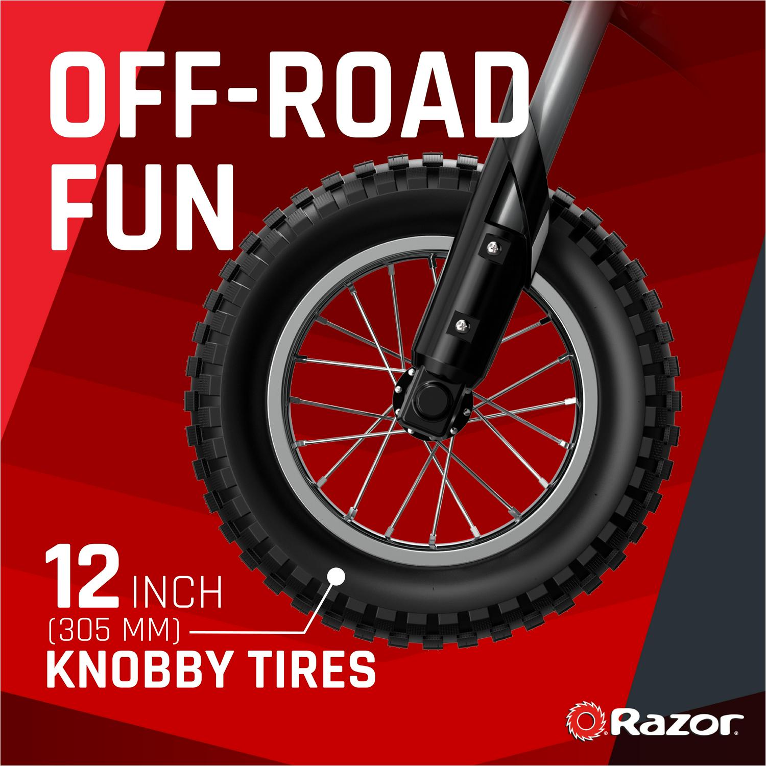 Razor Dirt Rocket MX350 - Black with Decals. up to 14 mph. 24V Electric Dirt Bike for Child 8+