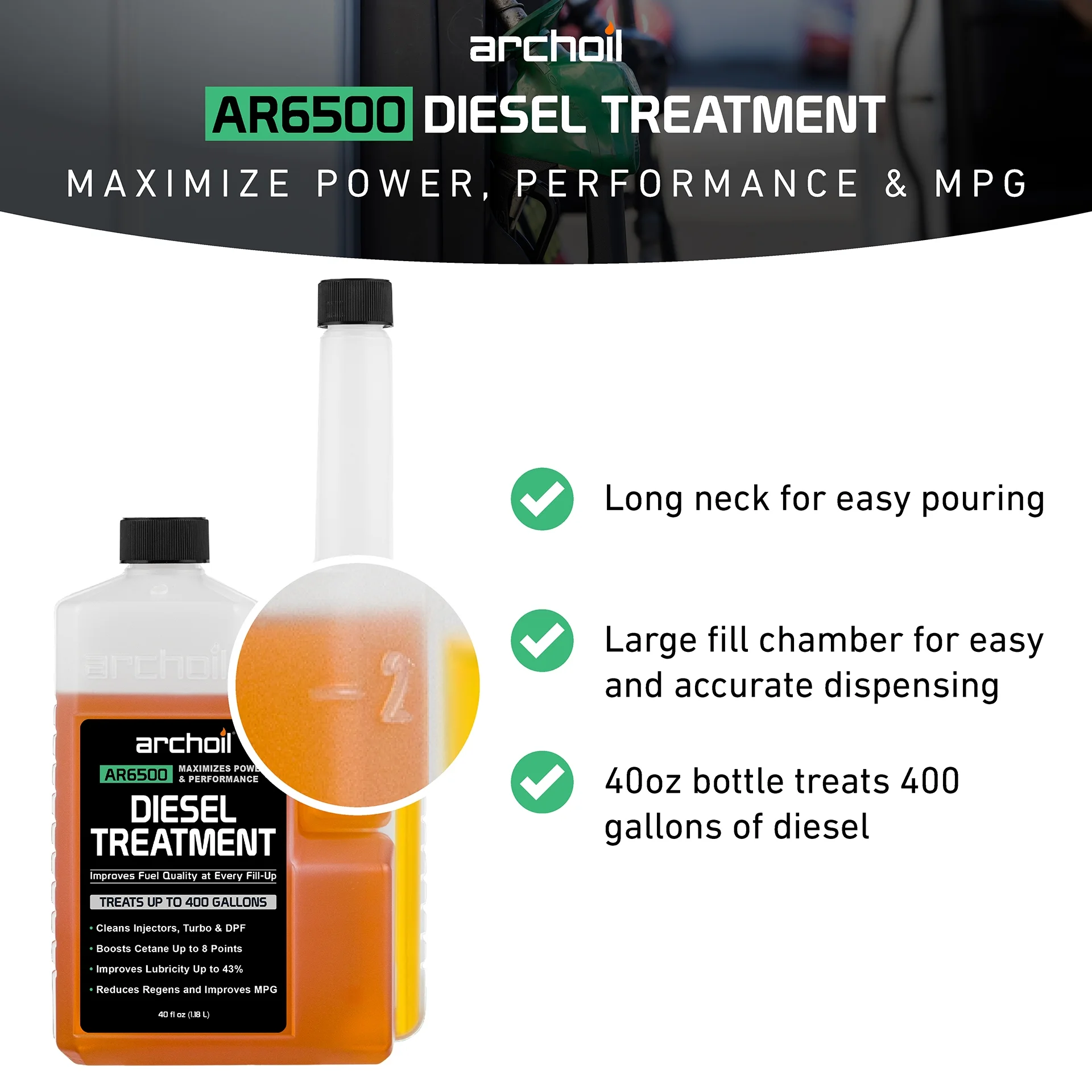 Archoil Ultimate Diesel Kit - AR9100 Friction Modifier (16oz) + AR6500 Diesel Treatment (40oz) + AR6400-D Diesel Fuel System Cleaner (12oz)