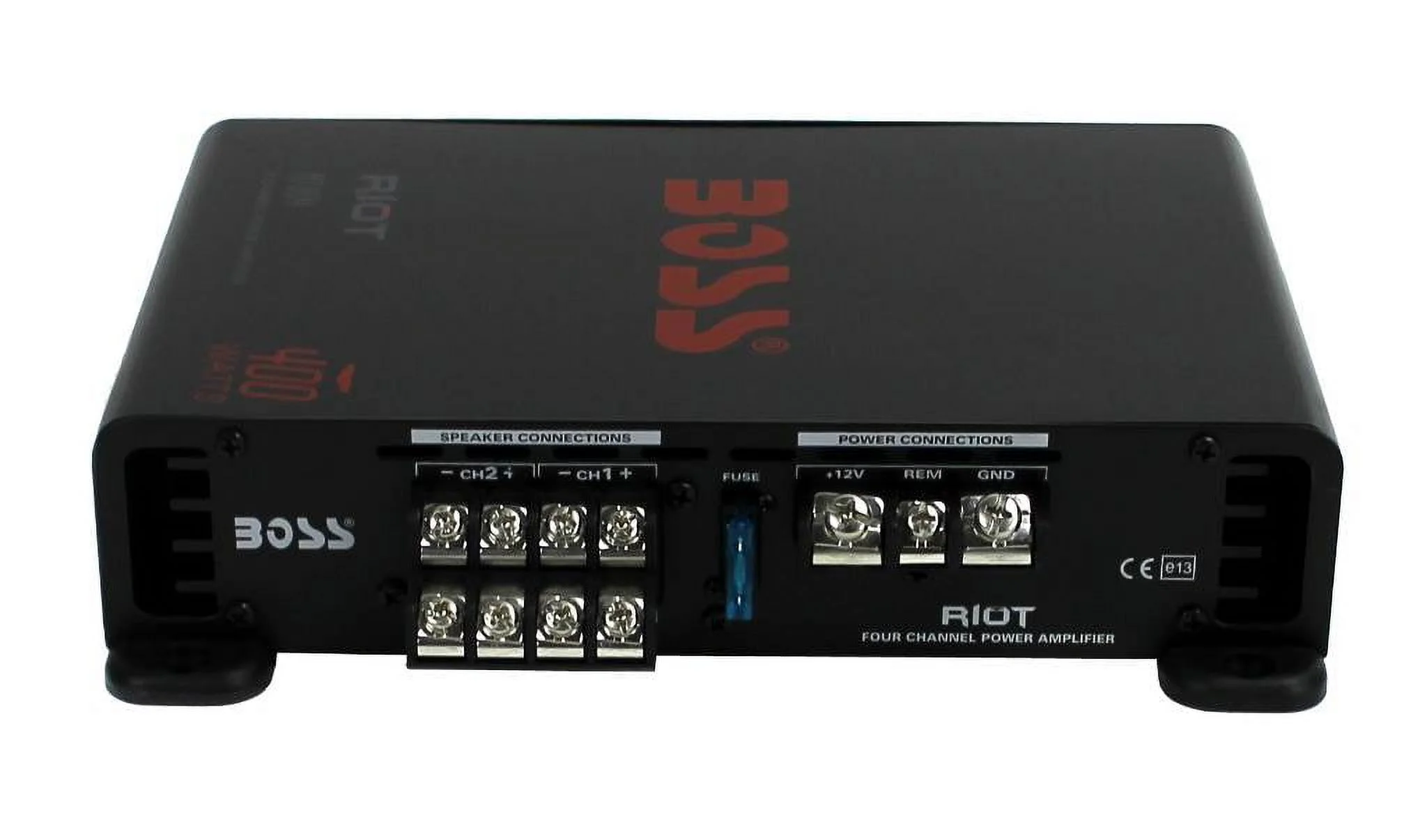 BOSS Audio R1004 Riot 400W 4 Channel Car Power Amplifier Mosfet w/ 8 Ga Amp Kit