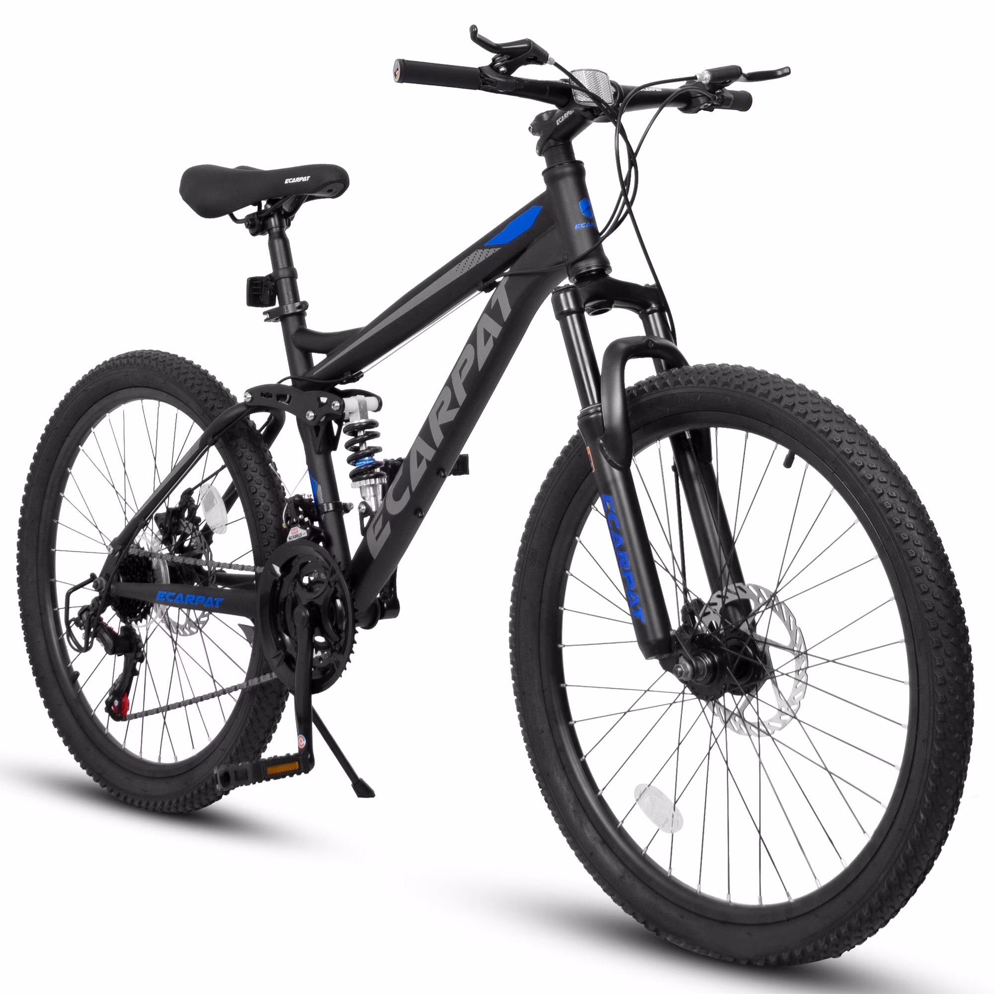 26 Inch Mountain Bike - 21-Speed with Disc Brakes, Durable Frame, Front & Rear Dual-Shock Absorption, Unisex for Commuting, Travel, School & All-Terrain Cycling