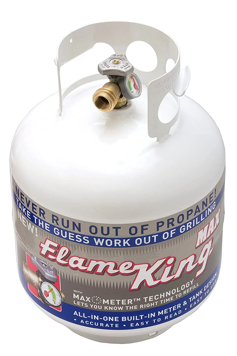 Flame King Empty Steel Propane Tank LP Cylinder with OPD Valve & Built-in Gauge, 20 lbs