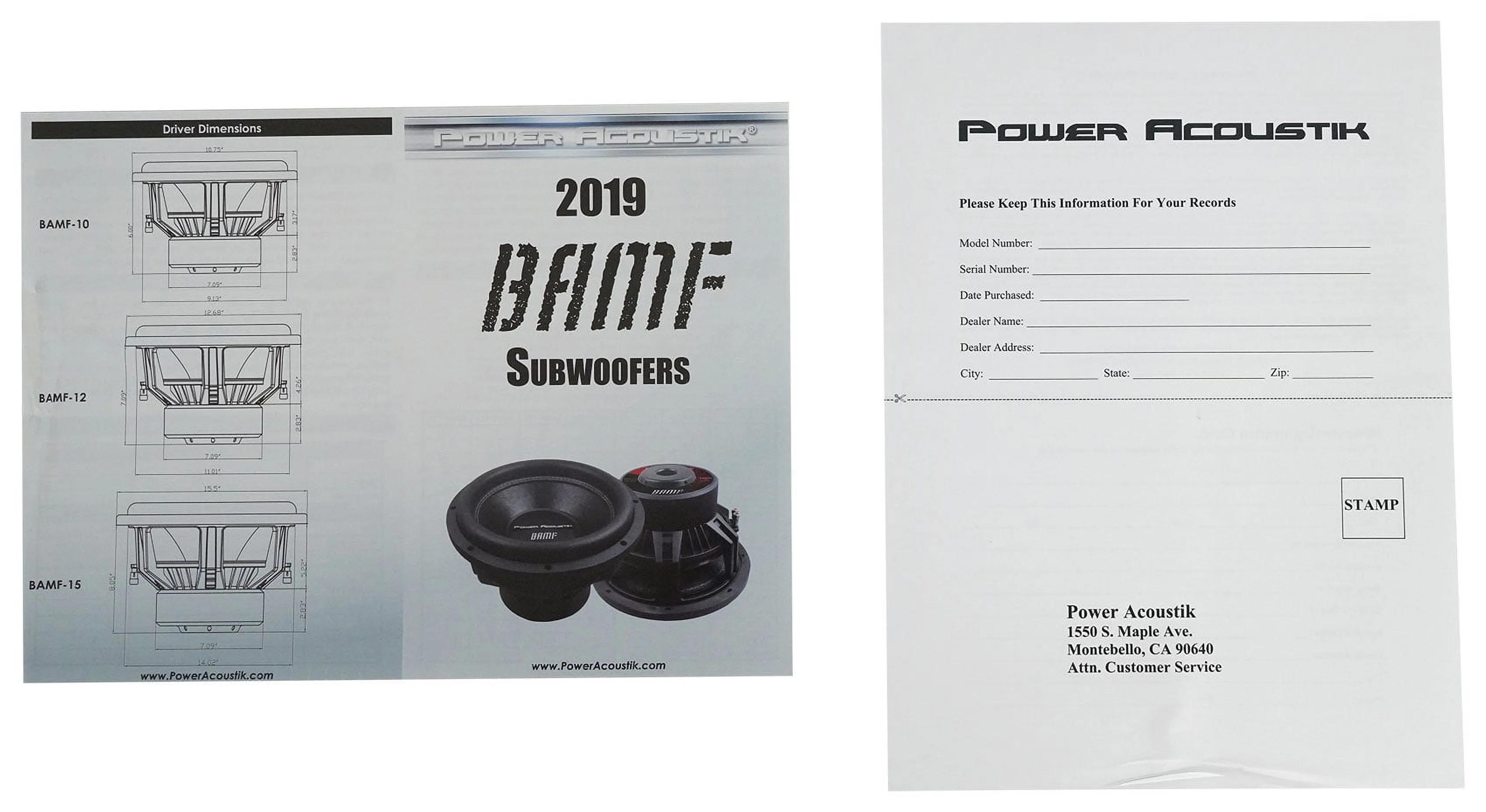 2) Power Acoustik BAMF-124 12