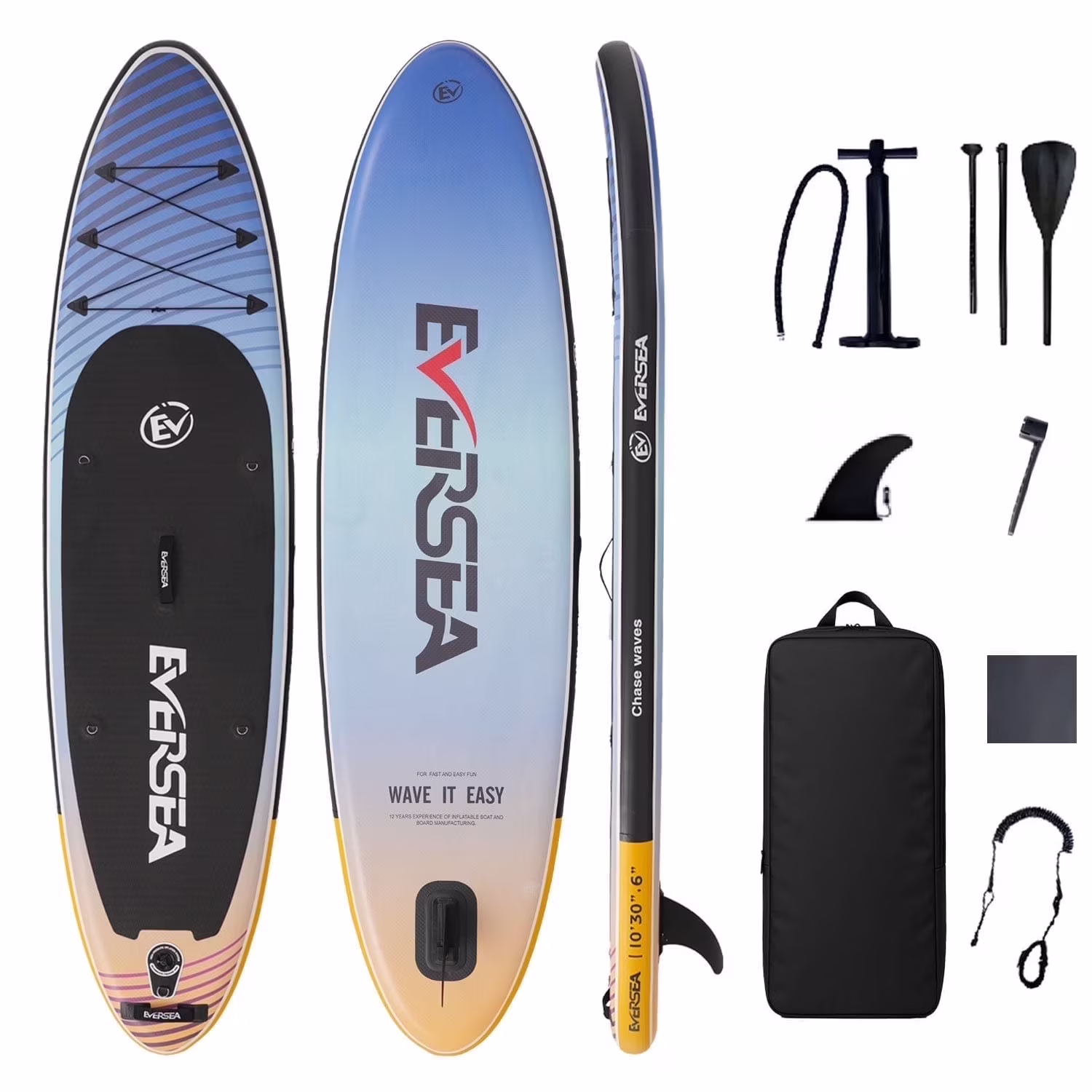 MSEASFREE 10' Inflatable Stand up Paddle Board,with Premium SUP Paddle Board Accessories,Non-Slip Comfort Deck for Youth & Adults