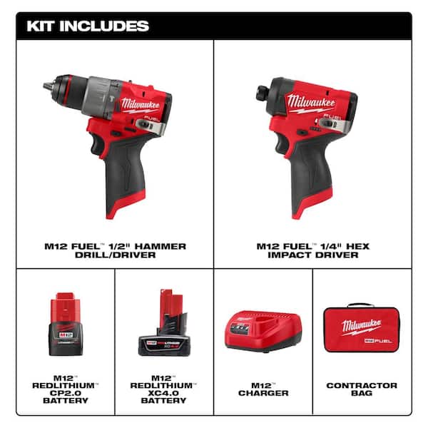 M12 FUEL 12-Volt Cordless Hammer Drill and Impact Driver with M12 23-Gauge Pin Nailer and M12 FUEL Multi-Tool Combo Kit