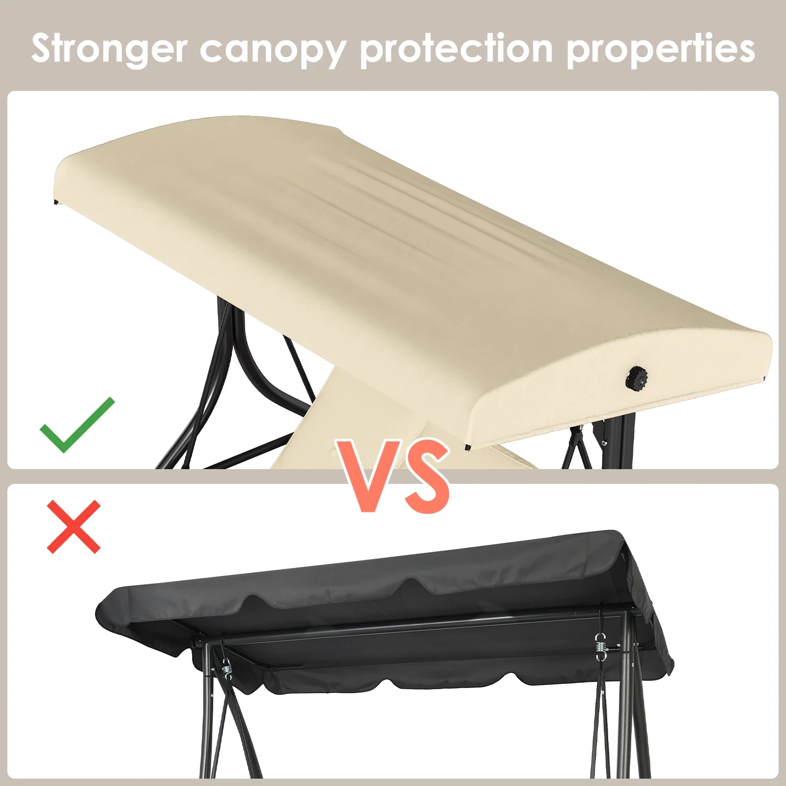 Pirecart 3 Person Patio Porch Swing Outdoor Converting Swing Glider Hammock with Adjustable Canopy, Cushions, Red