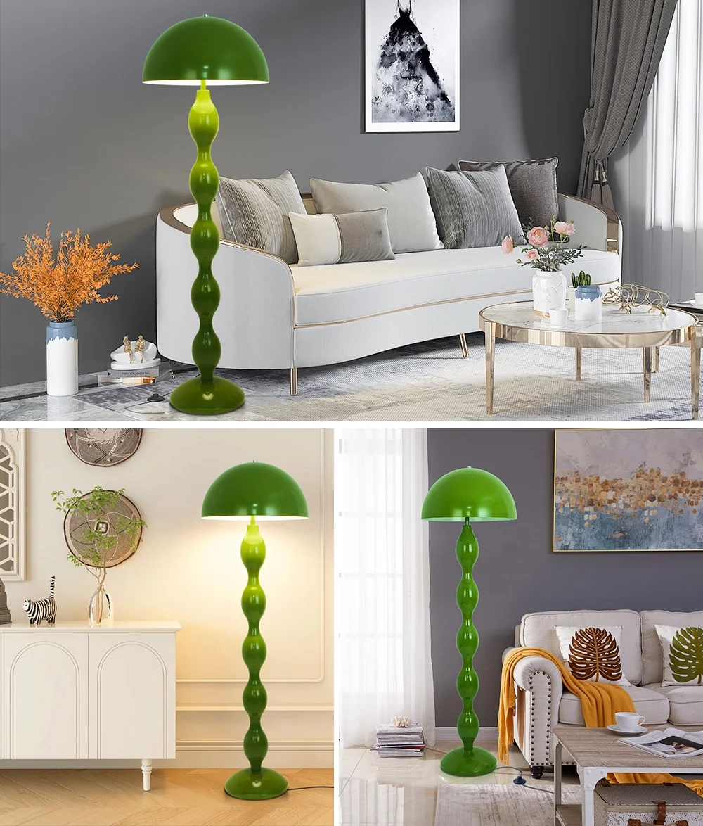 Mushroom Floor Lamp, Modern LED Floor Lamp, 59 Inch Simple Green Mushroom Lamp For Bedroom, Living Room, Office (Bulb Not Included)