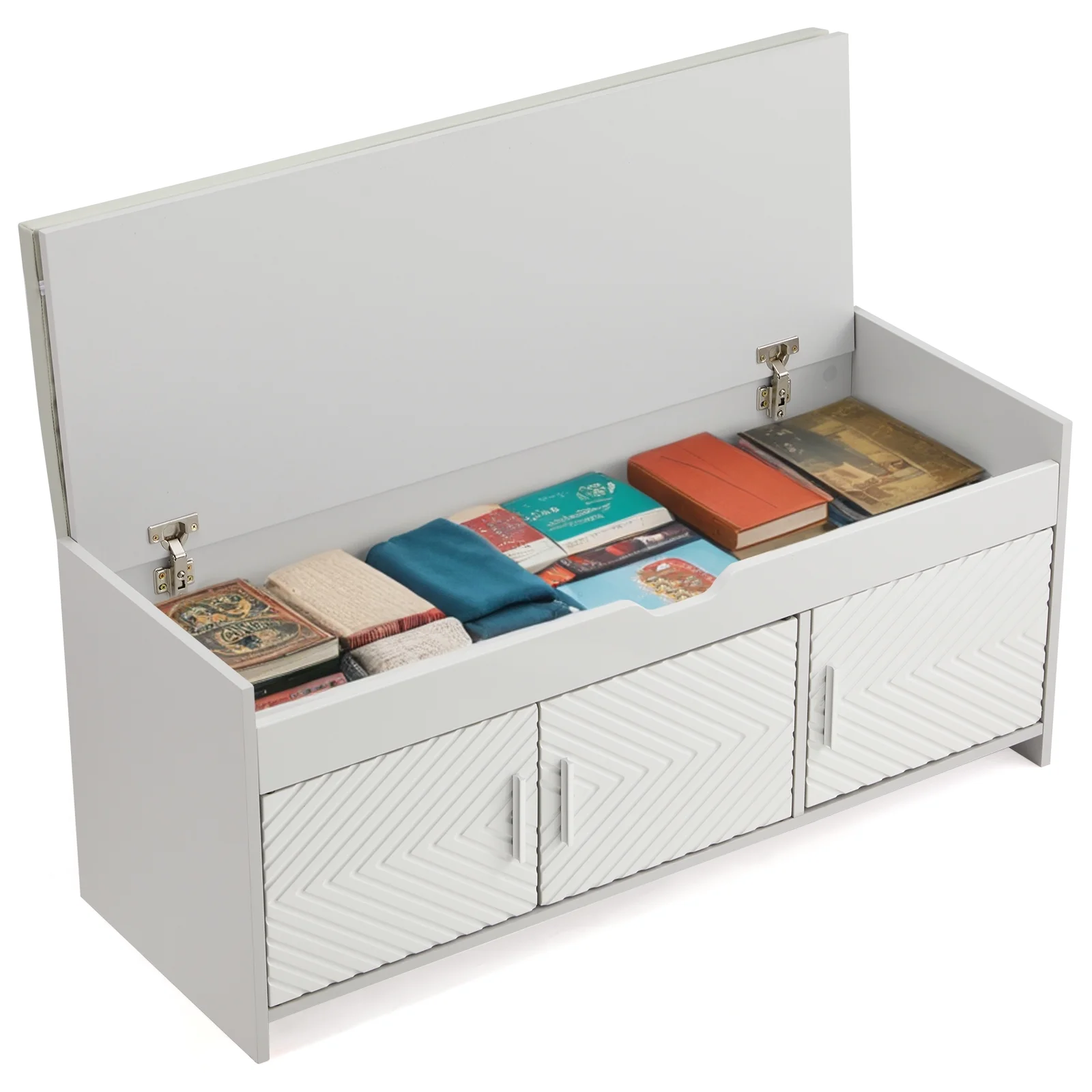 AVAWING Storage Bench, Shoe Bench with Lift Top Storage, Wooden Entryway Bench, Black