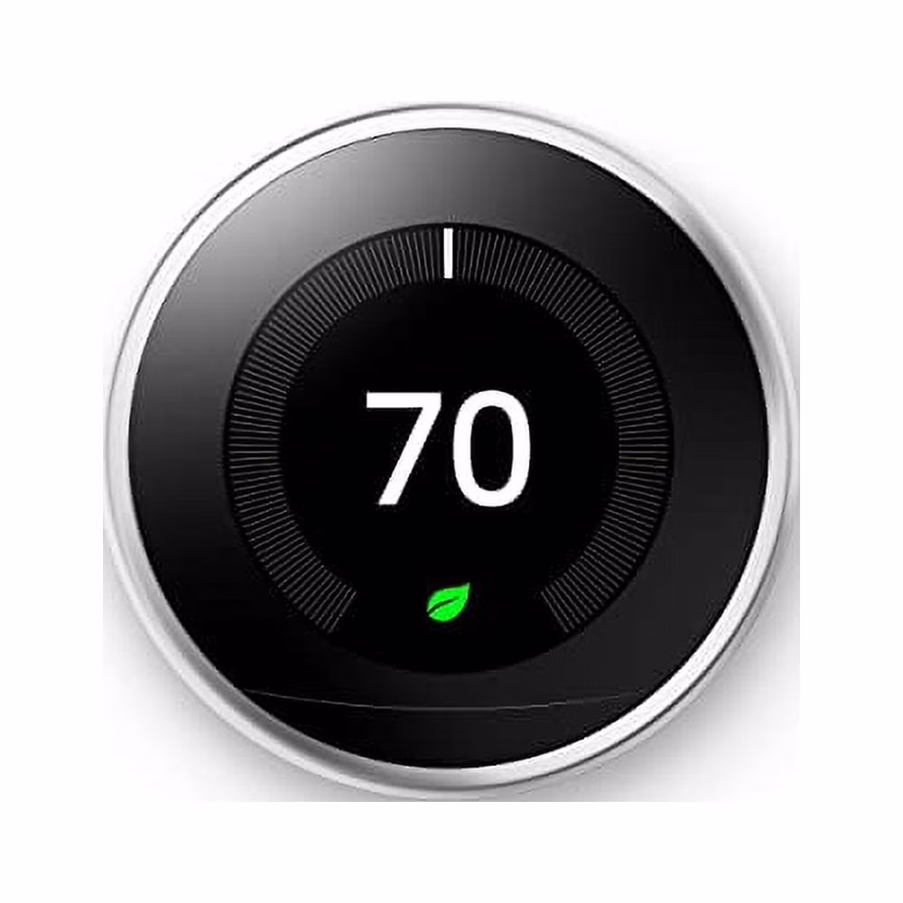 Google Nest Learning Thermostat - Programmable Smart Thermostat for Home - 3rd Generation Nest Thermostat - Works with Alexa - Polished Steel