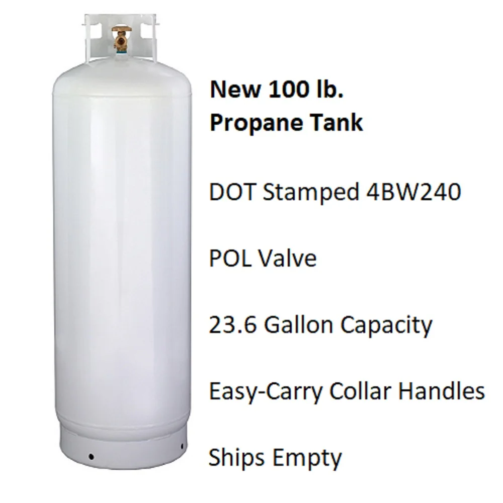 New 100 lb Steel Propane Tank with POL Valve - Ships Empty