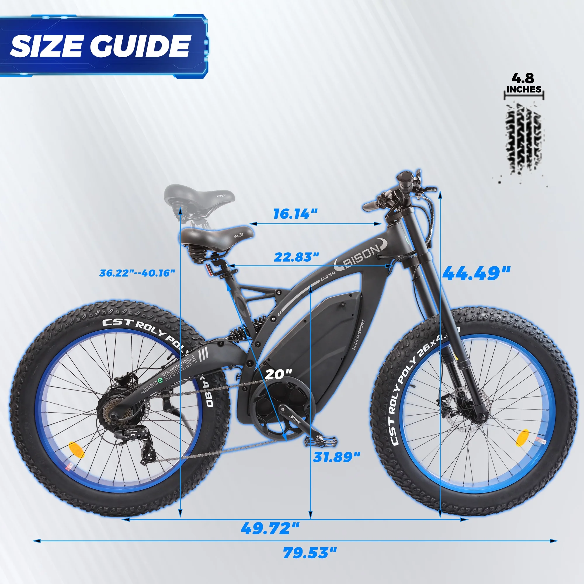 Ecotric Electric MTB Bike 18 Ah 48 V 750 W Battery 26 In. 4.8 In. Fat Tire Full Suspension Fork Aluminum Frame Men's Mountain Bike Beach E-Bike Snow Bicycle for Adults A-E516646