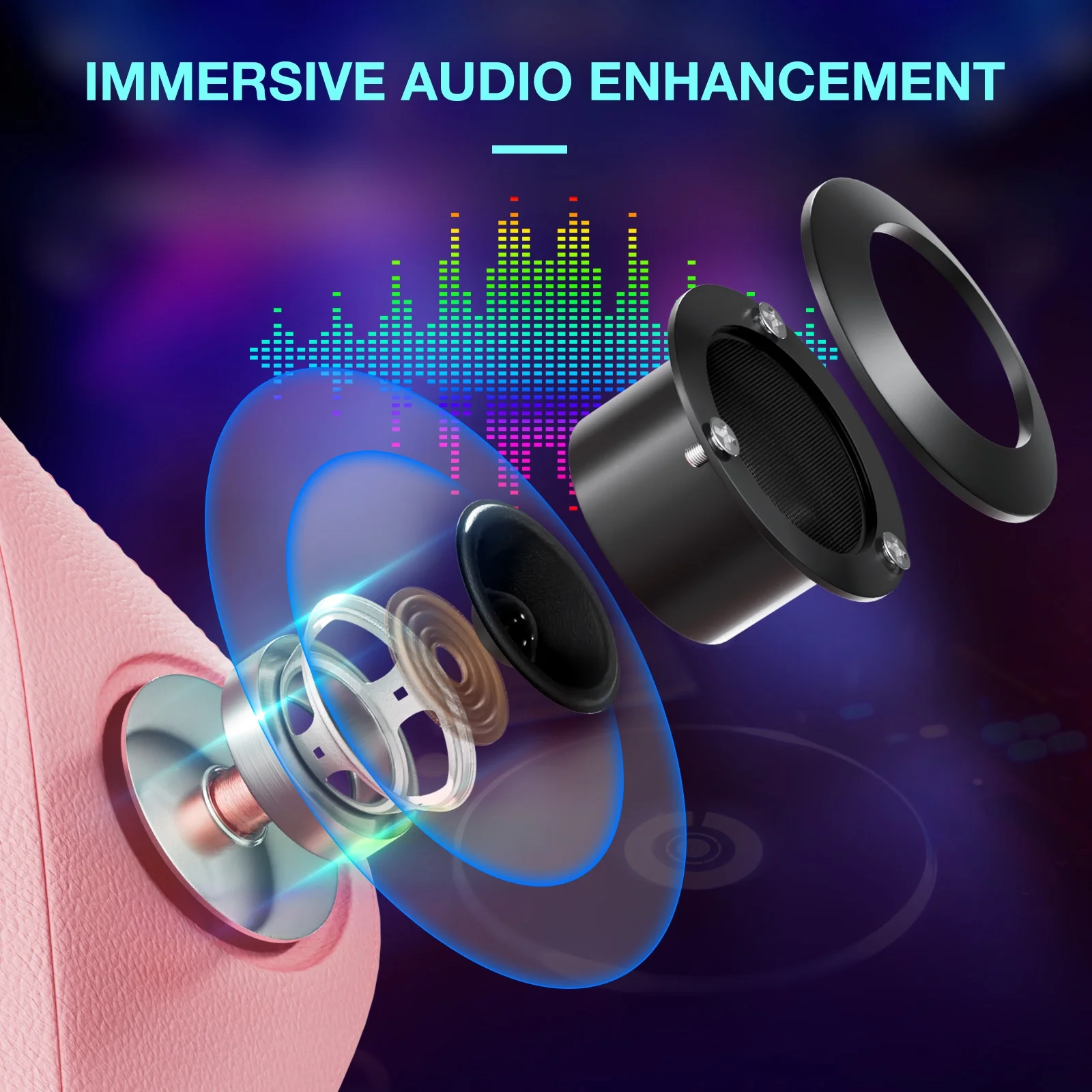 HOFFREE Big and Tall Gaming Chair with Speakers and RGB Lights, Gamer Chair with Footrest, Lumbar Support Height Adjustable 360-Swivel Seat and Headrest for Adults, 400lbs