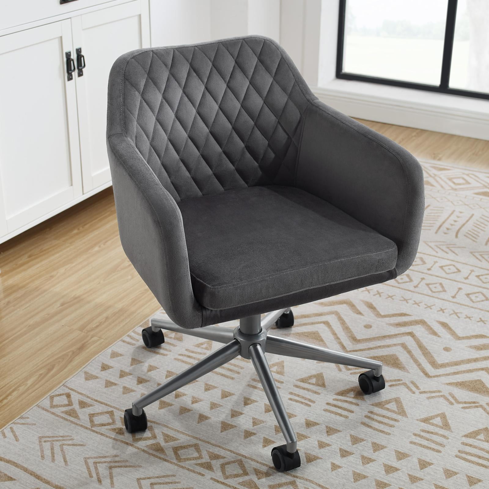 Linon Imogen Quilted Office Chair Off White