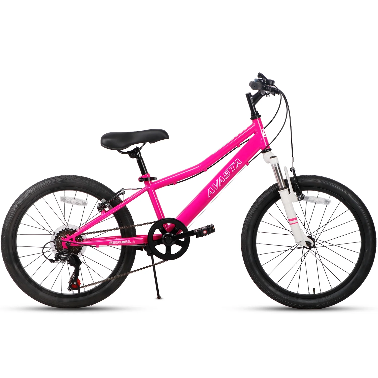 AVASTA 20'' Big Kids Mountain Bike for Age 6 7 8 9 10 11 12 Years Old Boys Girls Teen with Suspension Fork Front & Rear Dual Hand Brakes 6 Speeds Drivetrain, Cyan
