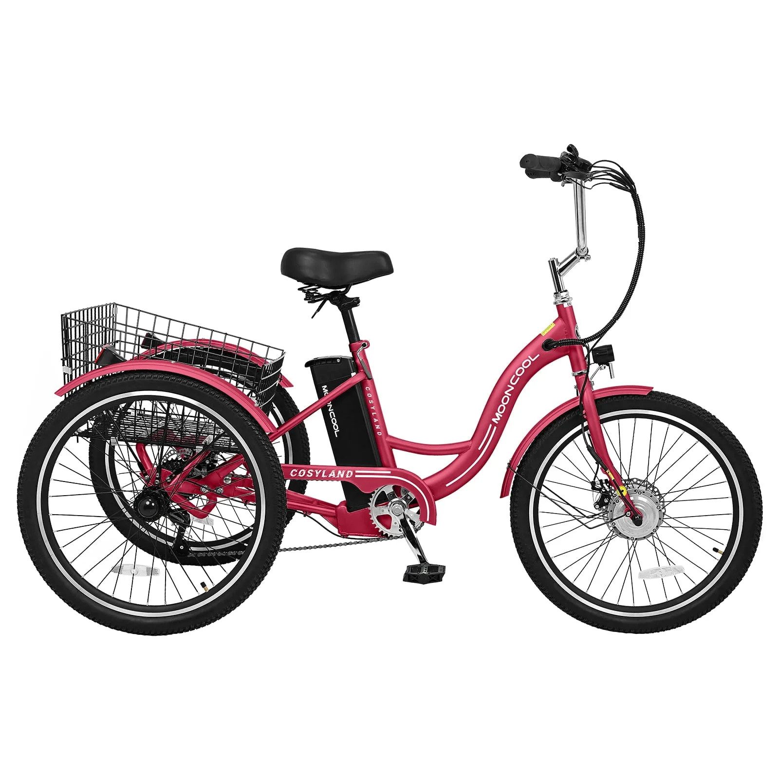 Lilypelle Electric Tricycle ,3 Wheel Motorized Bicycle,with 350W Motor 36V 10.4AH Lithium Battery UL Certified,24