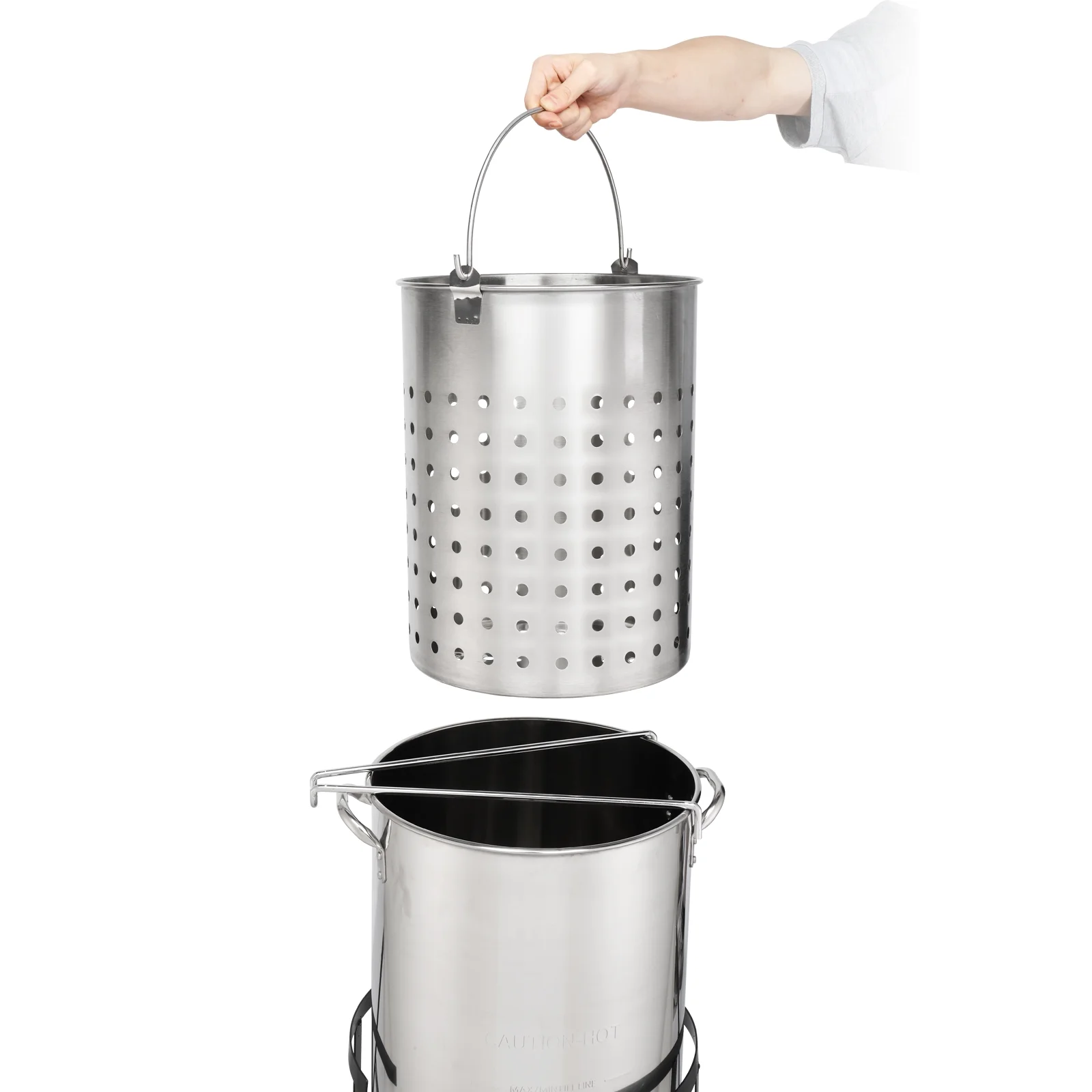 Ktaxon Propane Outdoor Fryer Stainless Steel Frying/Boiling Turkey Fryer Pot 50QT