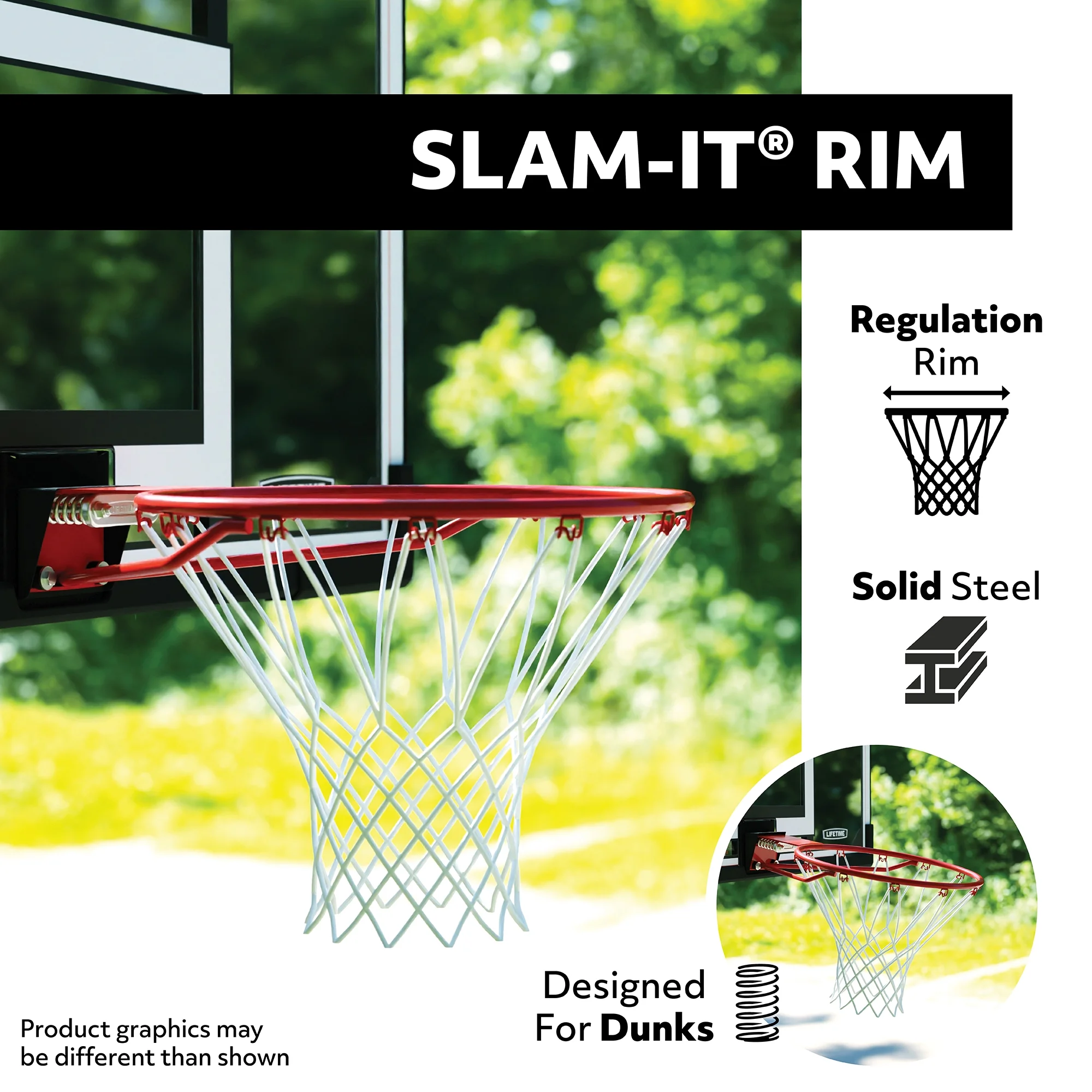 Lifetime 50-Inch Shatterproof Inground Basketball Hoop with Action Grip Adjustment & Slam-It Rim – Model 71799-Outdoor Play