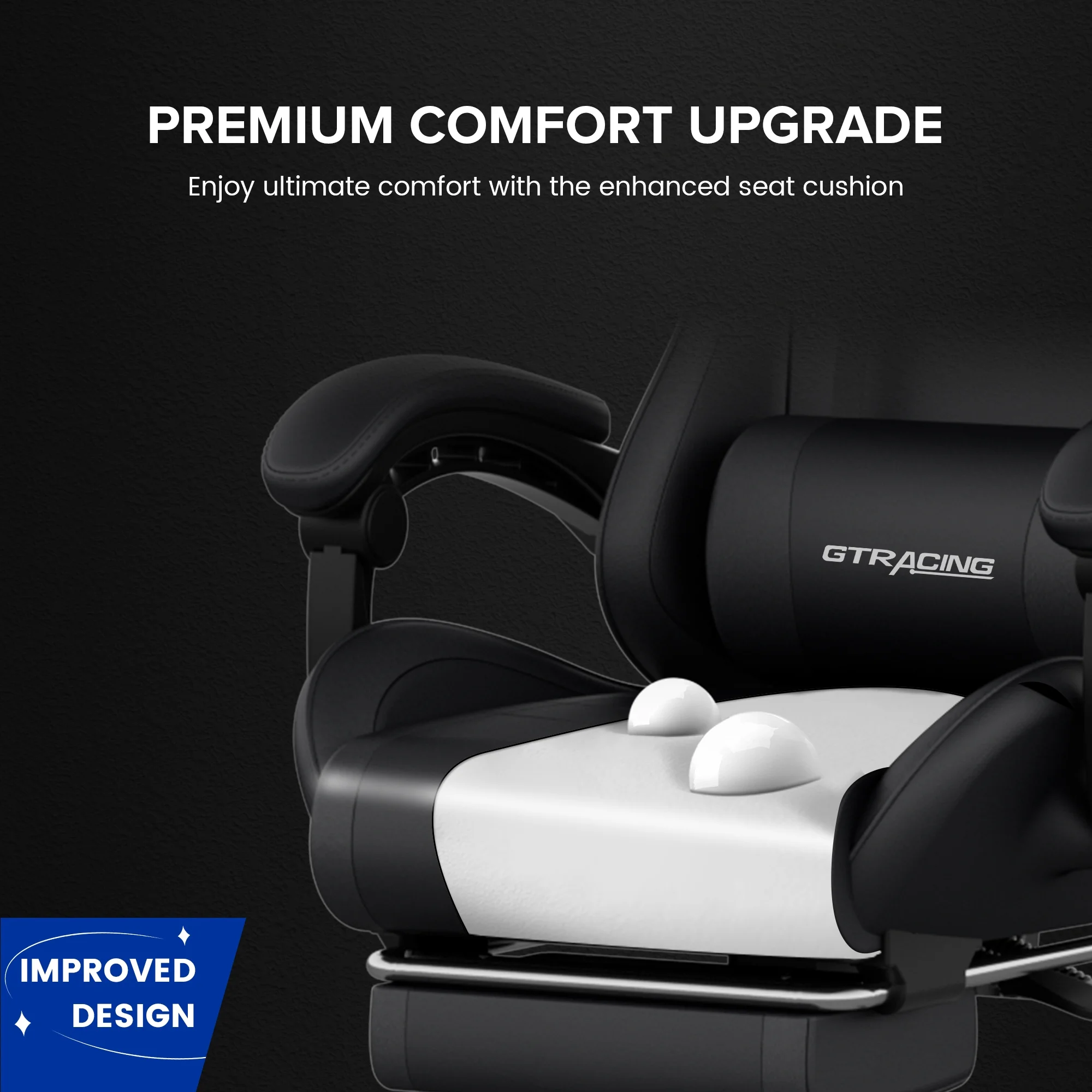 GTRACING GTWD-200 Ergonomic Gaming Chair with Adjustable Pillows and Footrest , Red