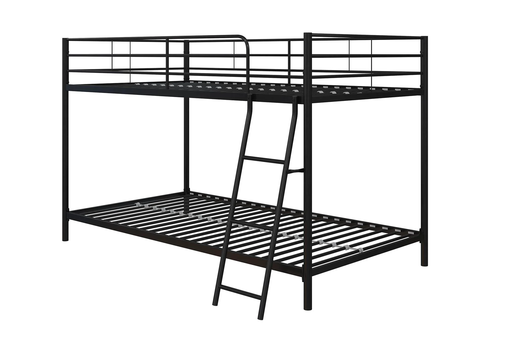 Mainstays Small Spaces Twin-over-Twin Low Profile Junior Bunk Bed, Black