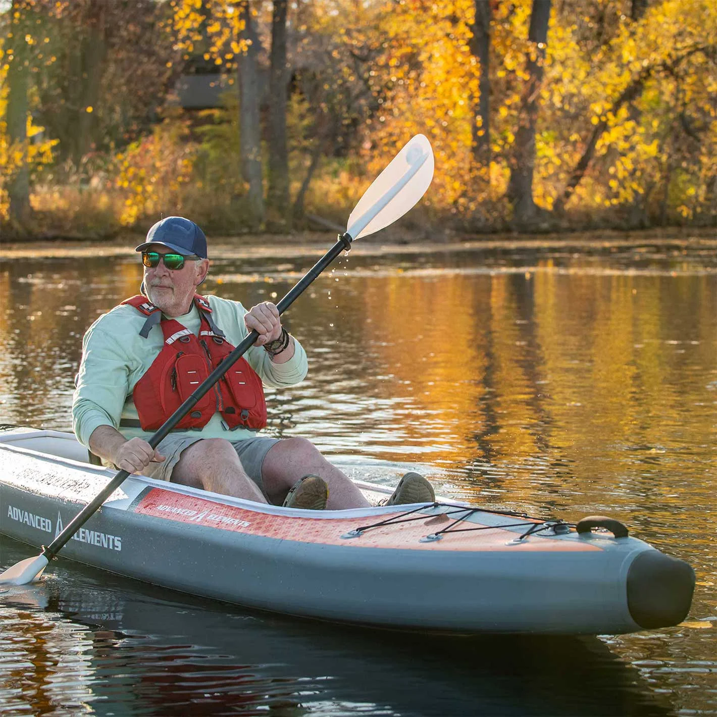 Advanced Elements AirVolution? 2 Pro - Inflatable Kayak with Pump - Recreational Tandem Kayak - 14.5 ft - Orange