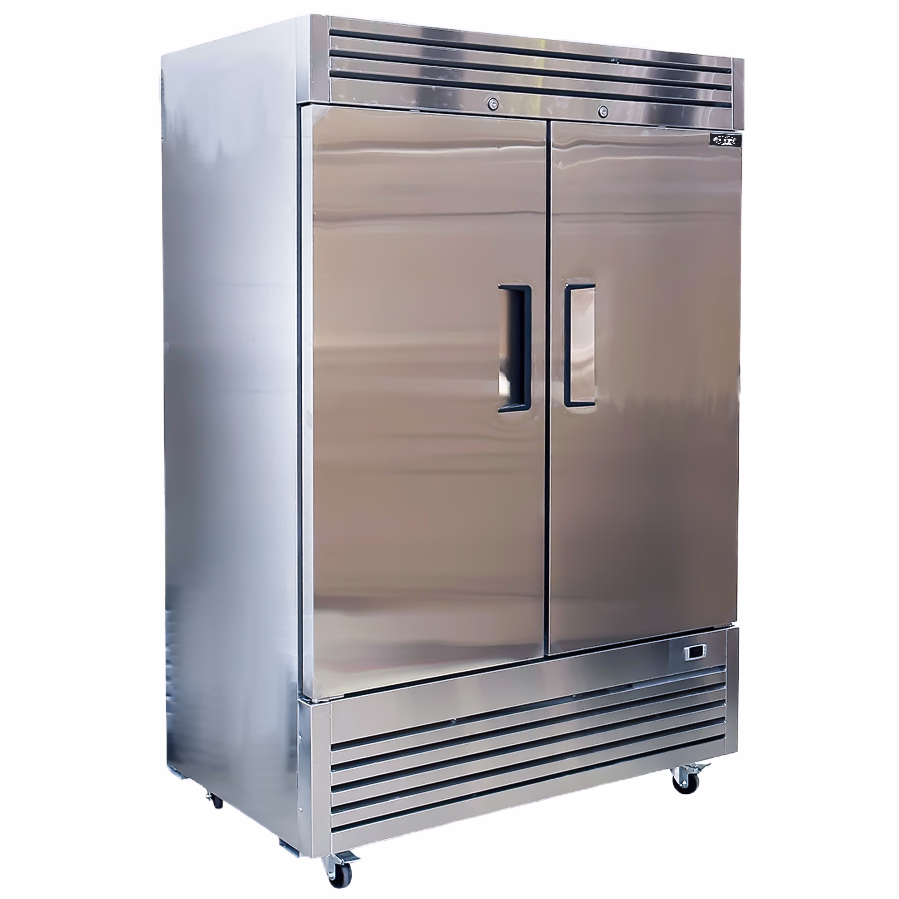 54 in. with 42 Cu.ft. Auto Defrost Freezer, Commercial 2 Door Reach in Upright Freezer in Stainless Steel, NSF