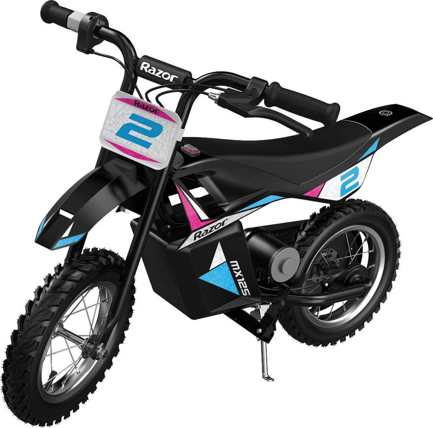 Razor Dirt Rocket MX125 Electric-Powered Dirt Bike - Black with Decal Included. for Child 5+