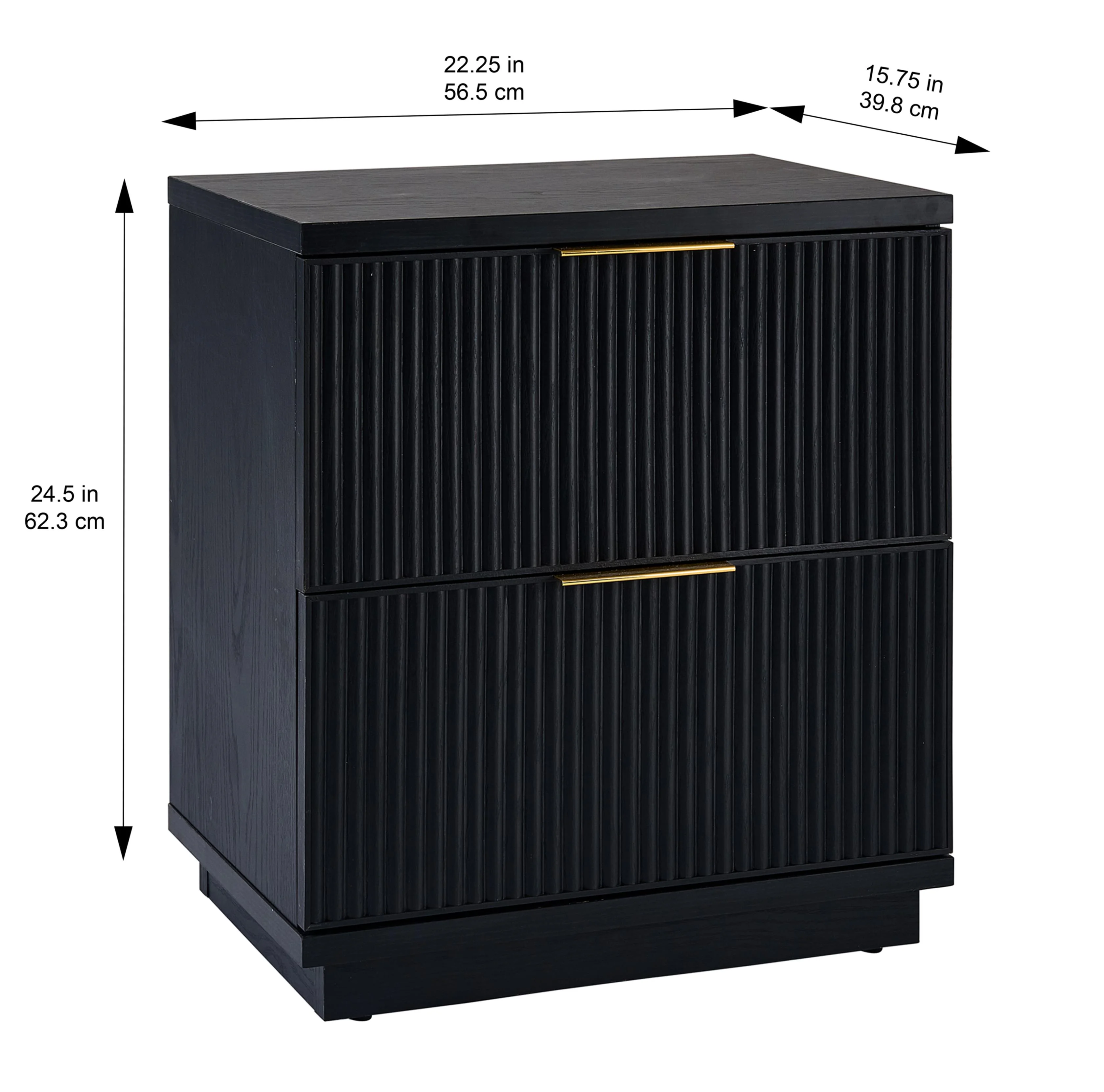 Better Homes & Gardens Lillian Fluted 2-Drawer Nightstand with USB, Natural Pine