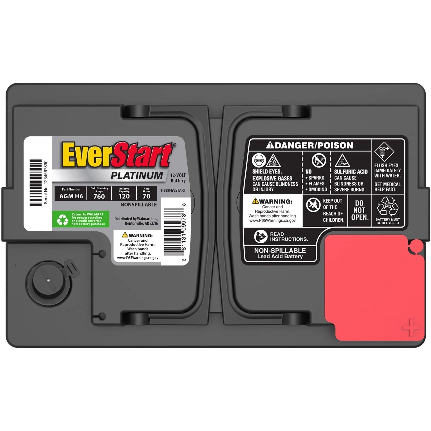 EverStart Platinum BOXED AGM Automotive Battery, Group Size H6 12 Volt, 760 CCA