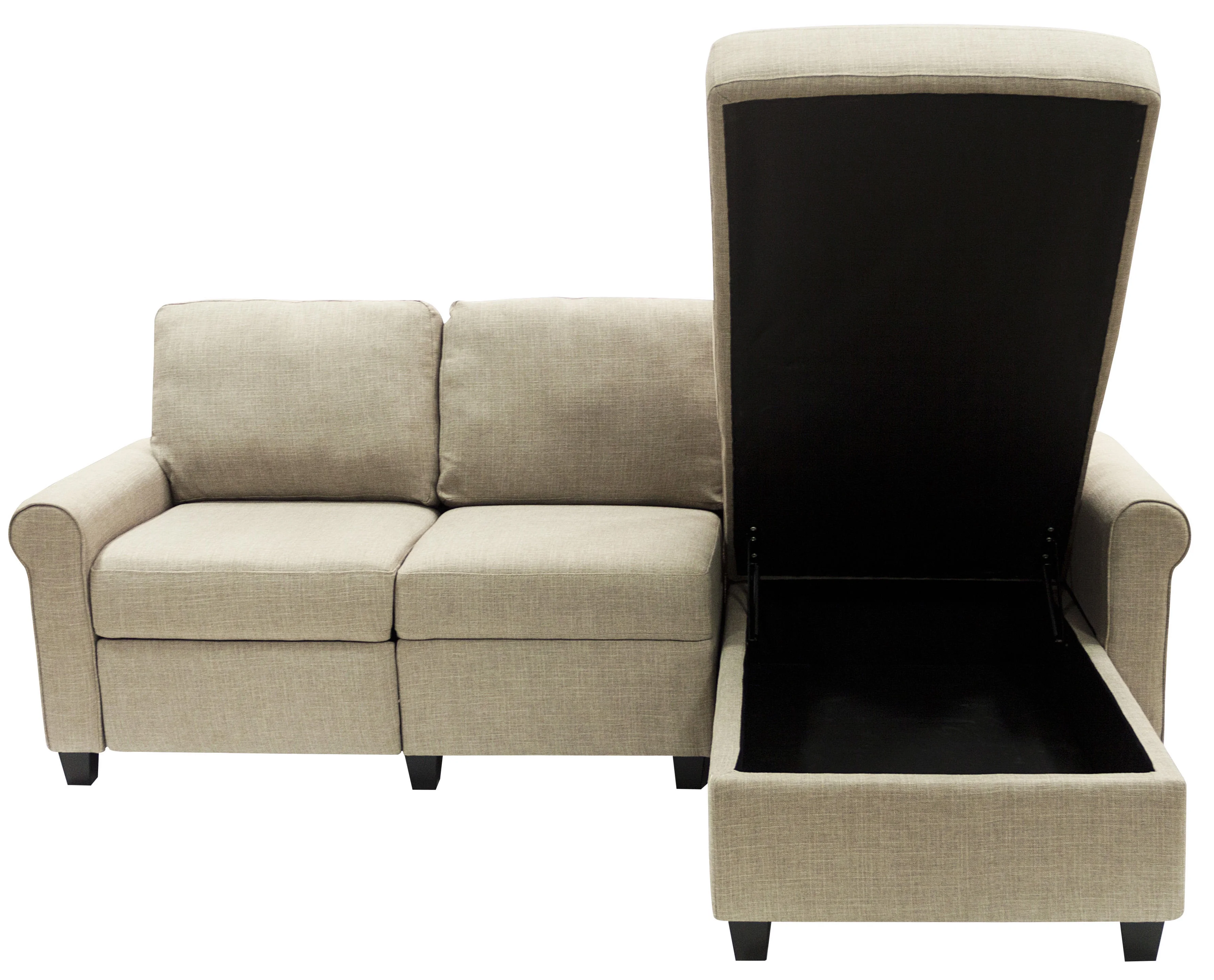 Serta Copenhagen Reclining Sectional with Right Storage Chaise - Oatmeal