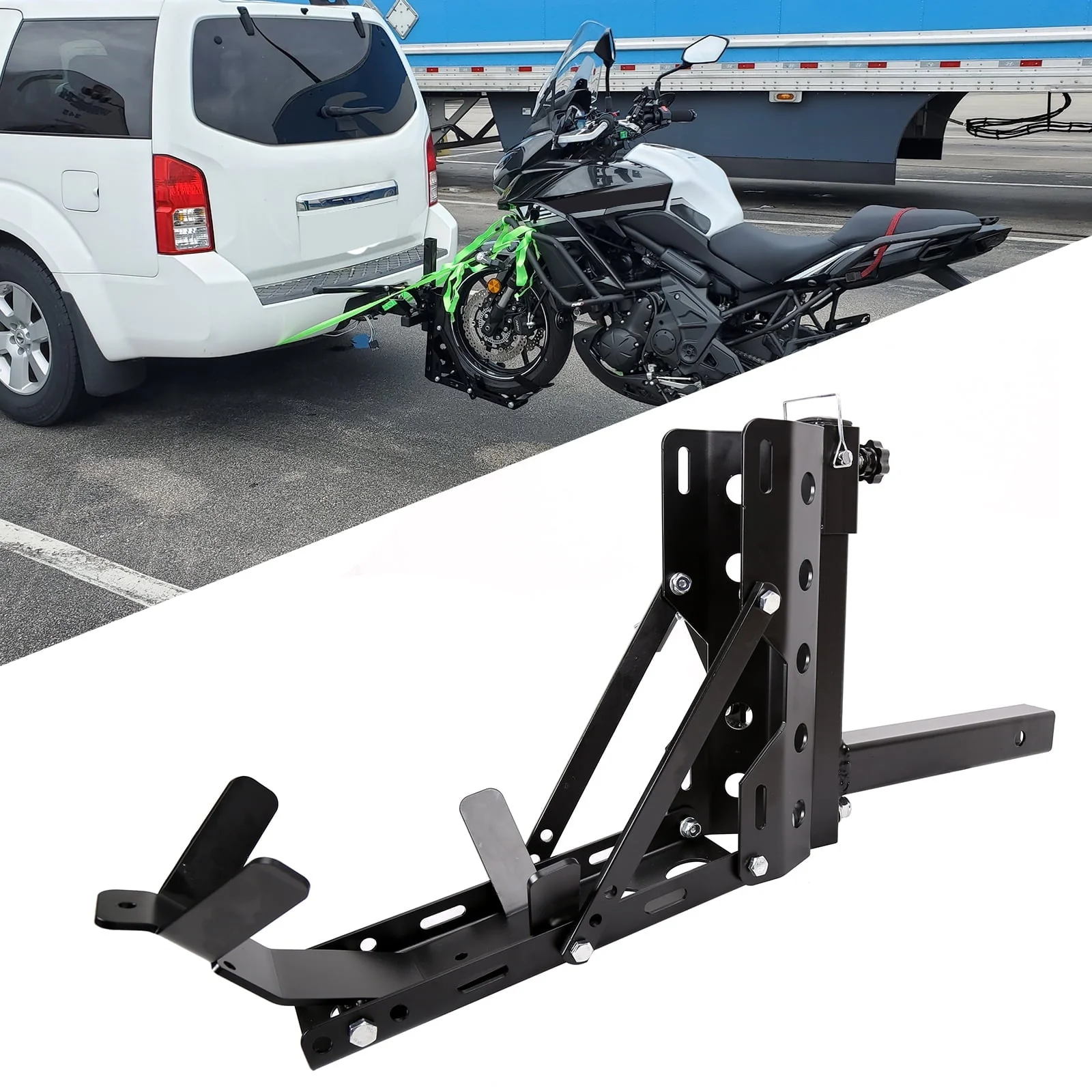 Kojem 800lb Motorcycle Trailer Hitch Carrier Tow Dolly Hauler Mount Rack 2 
