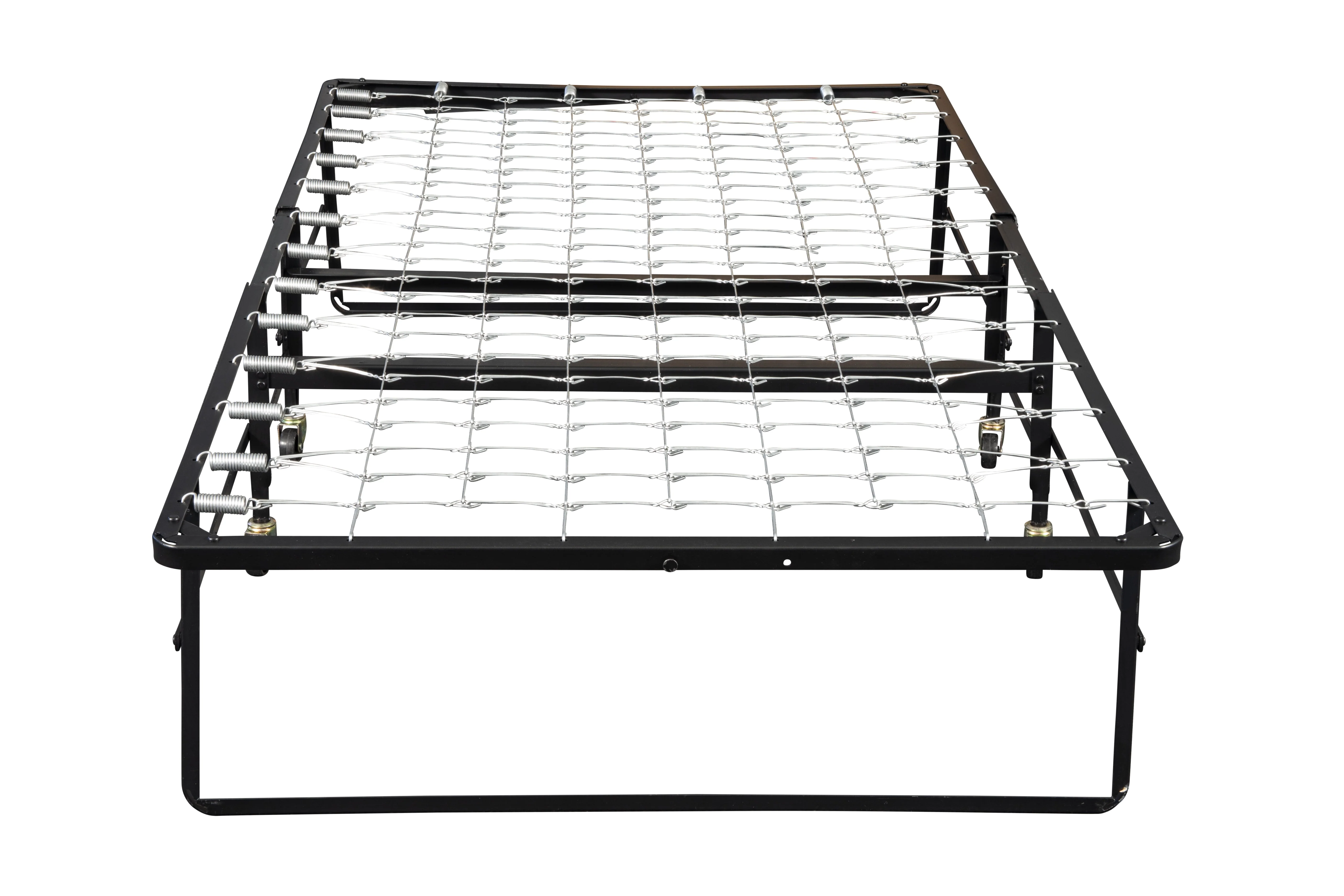 Hollywood Bed Frame Rollaway Bed Spring Mattress, Foldable with Wheels, Twin