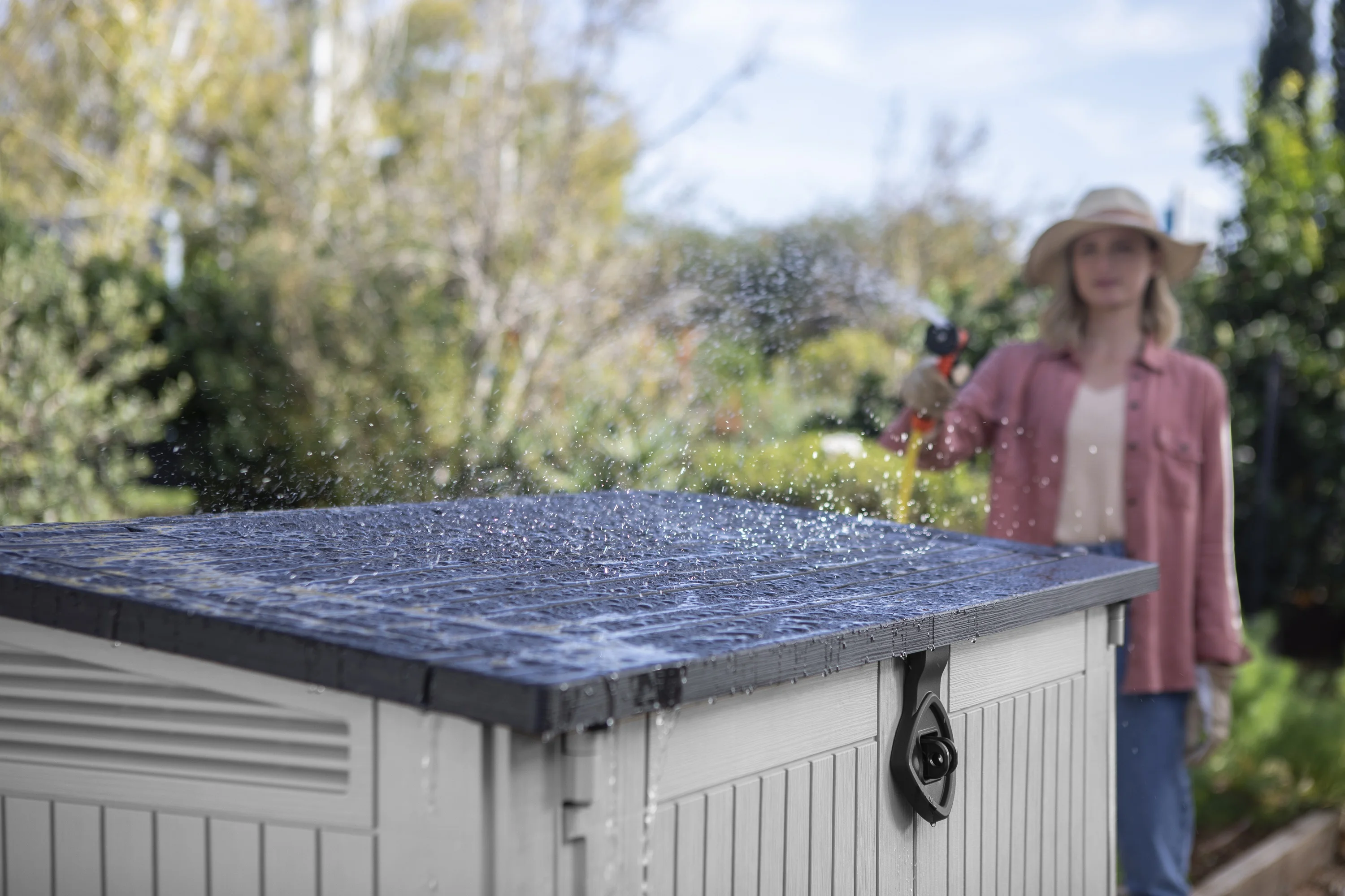 Keter S.I.O Midi 4.3' x 2.3' x 3.7' Horizontal Resin Outdoor Storage Shed with Durable Floor, Grey