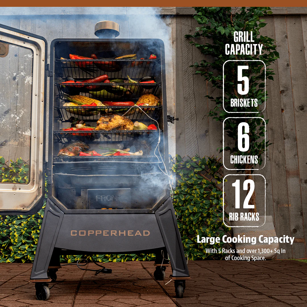 Pit Boss Copperhead 1300 Sq in Vertical Wood Pellet Smoker - Onyx Edition