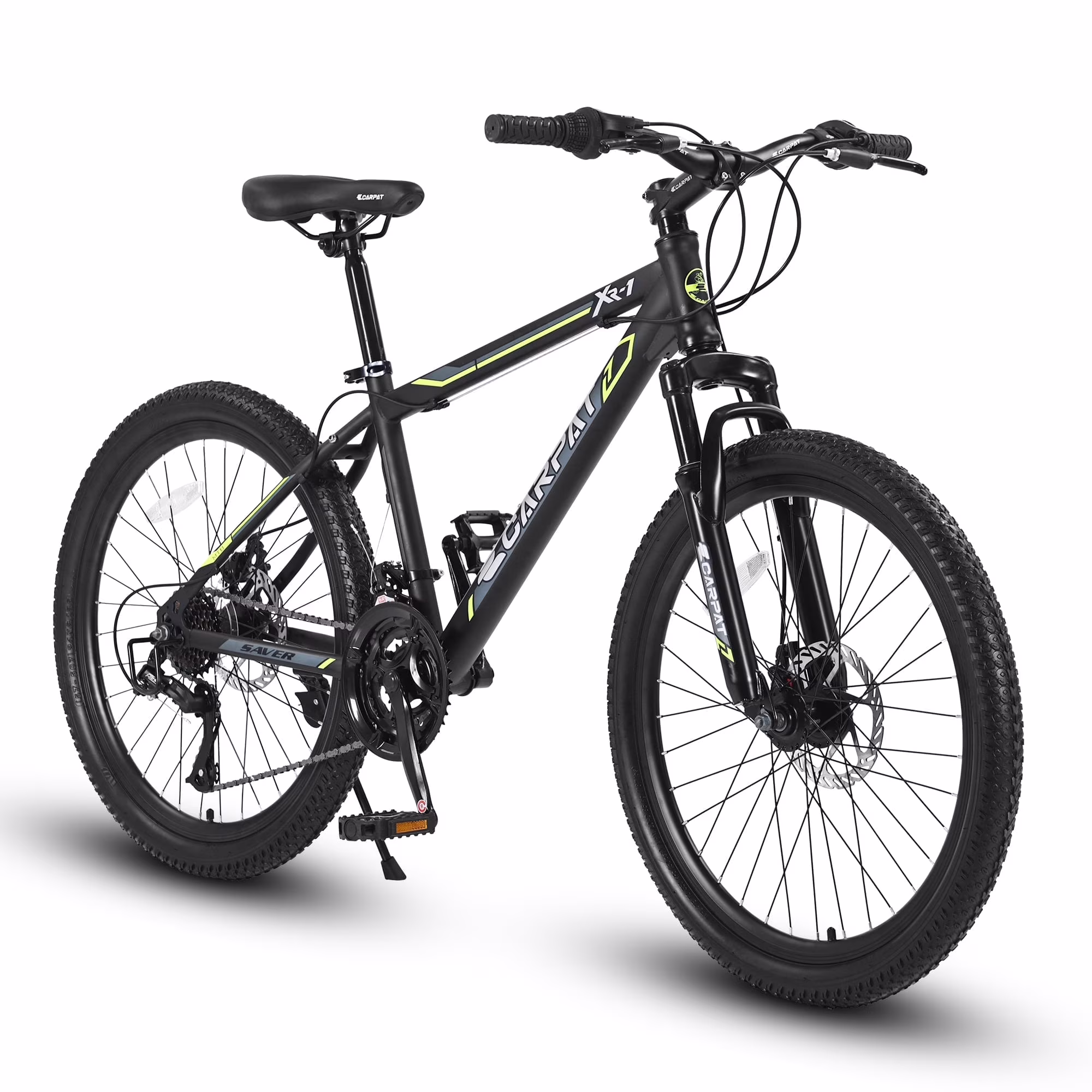 Ecarpat Mountain Bike, 24-Inch Wheels Bikes Shimano 21-Speed with High Carbon Steel Frame Mechanical Disc Brakes Front Suspension Fork for Youth Adults Multiple Colors