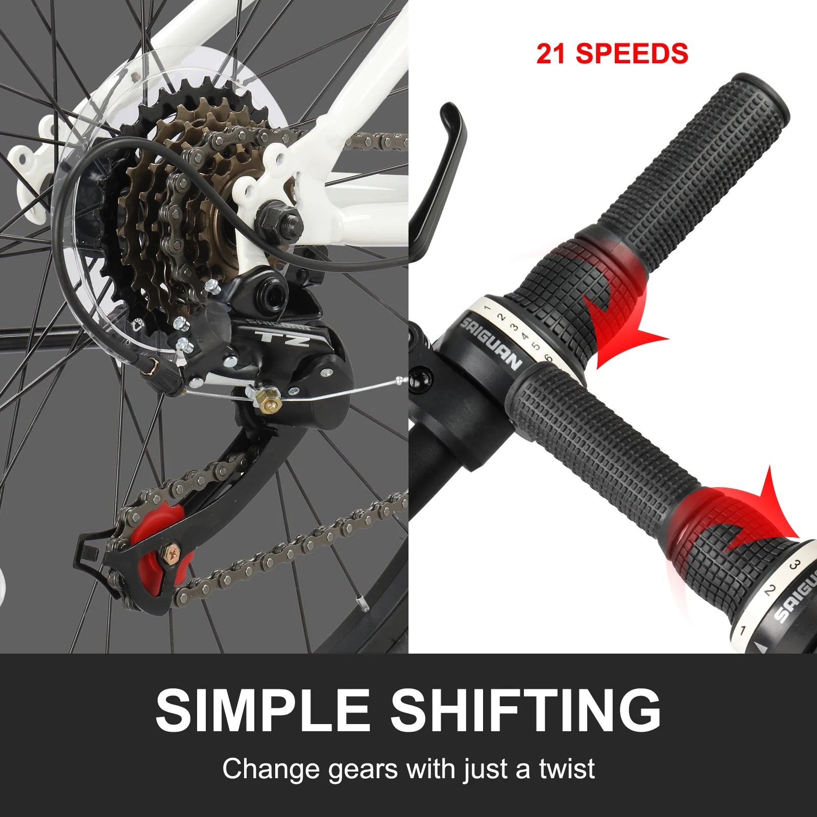 Ktaxon 24 inch Mountain Bike for Women, Dual V Brakes 21 Speeds Women Bike