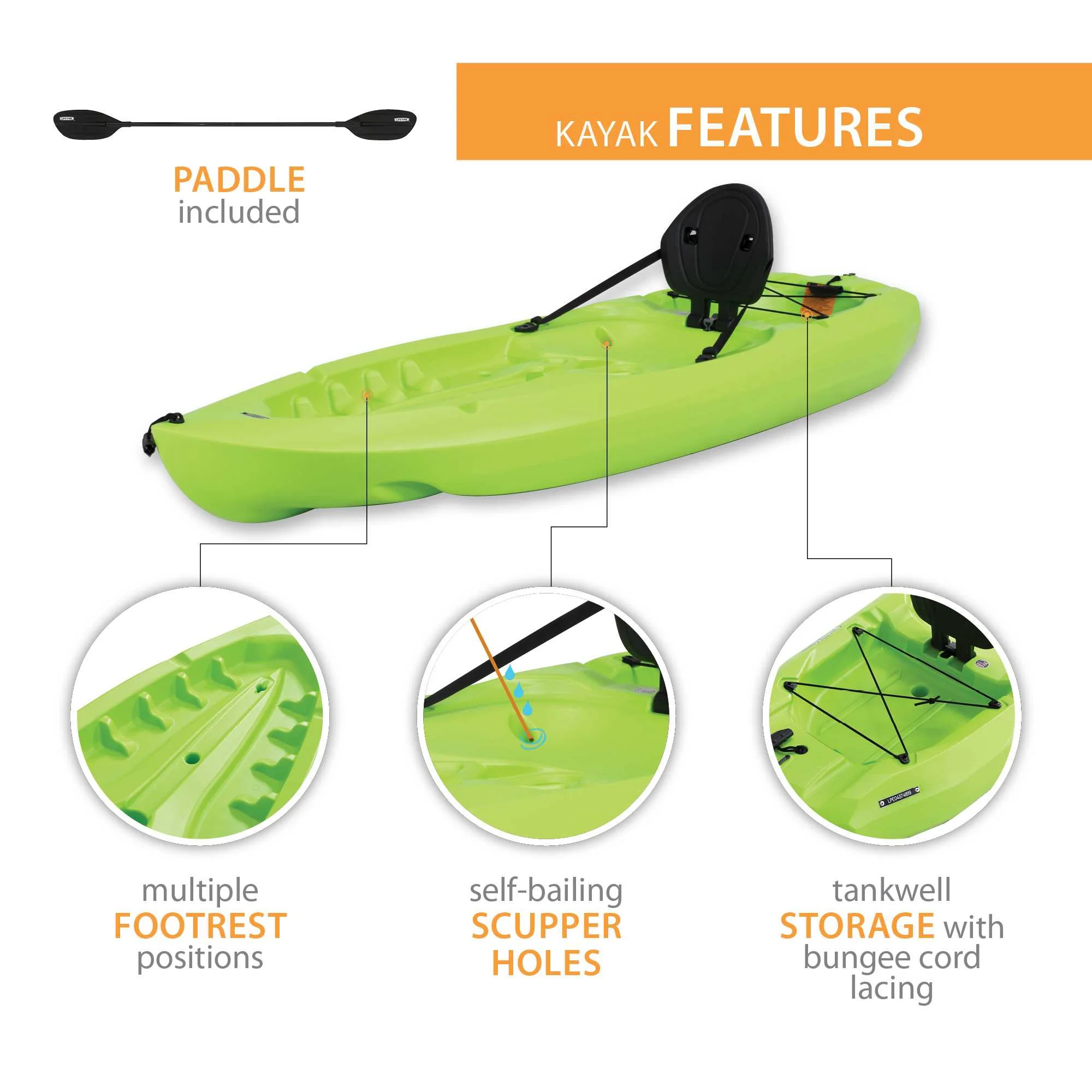 Lifetime Daylite 8 ft Sit-on-Top Kayak, Red (90775)