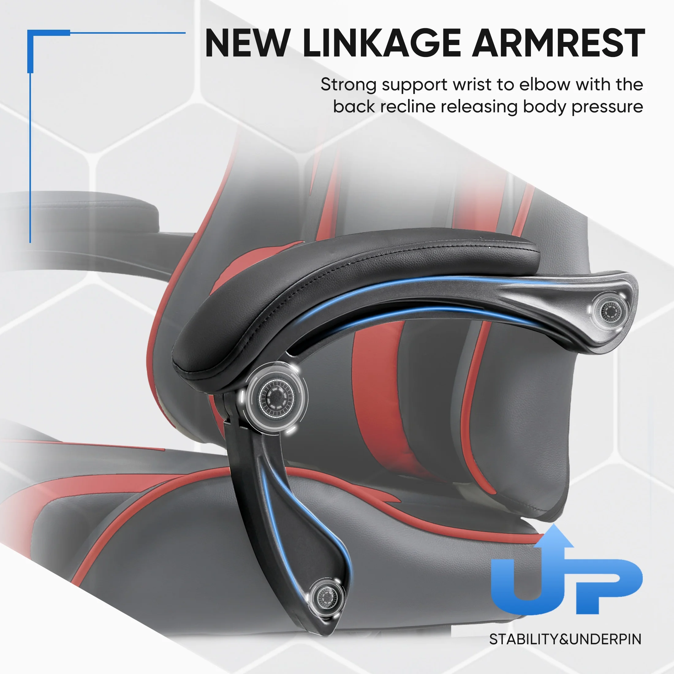 EDX Ergonomic Gaming Chair High Back Office Chair with Lumbar Support and Adjustable Armrests Swivel Racing Chair, Black and Gray