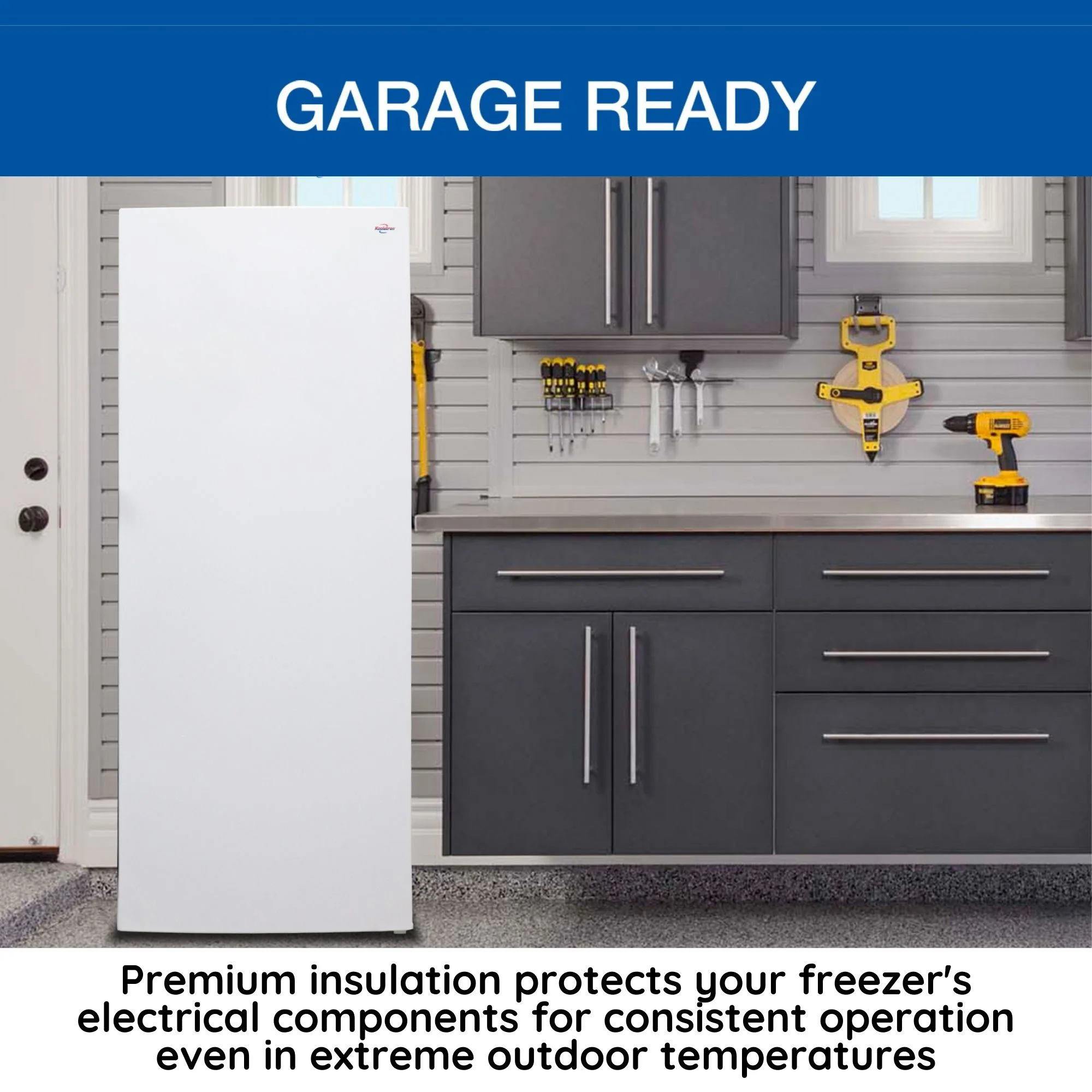 Koolatron Garage-Ready Upright Freezer 7.0 cu ft (198L) White Low Frost