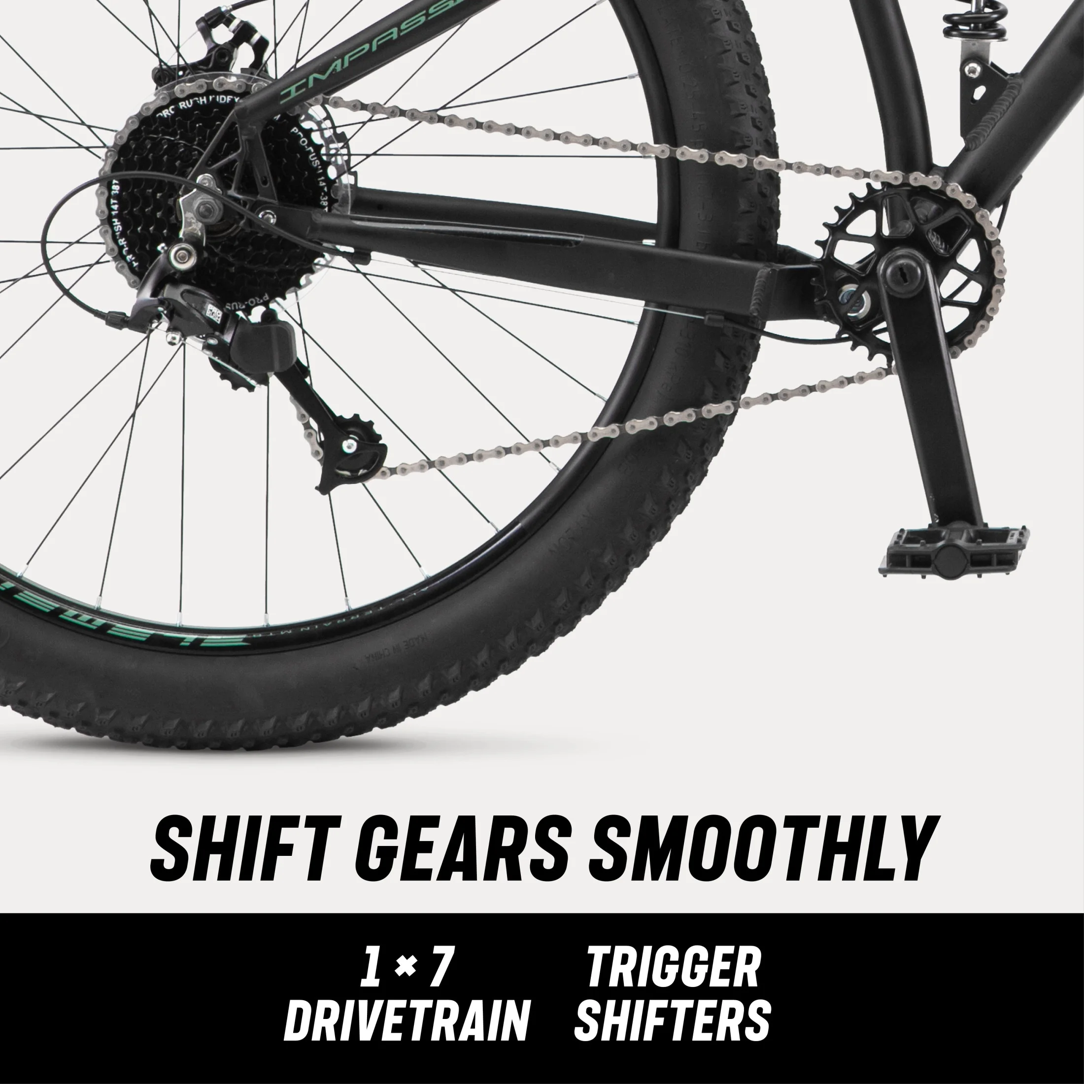 Mongoose Impasse Mountain Bike, 27.5 Inch Wheels, Ages 14+, Matte Black